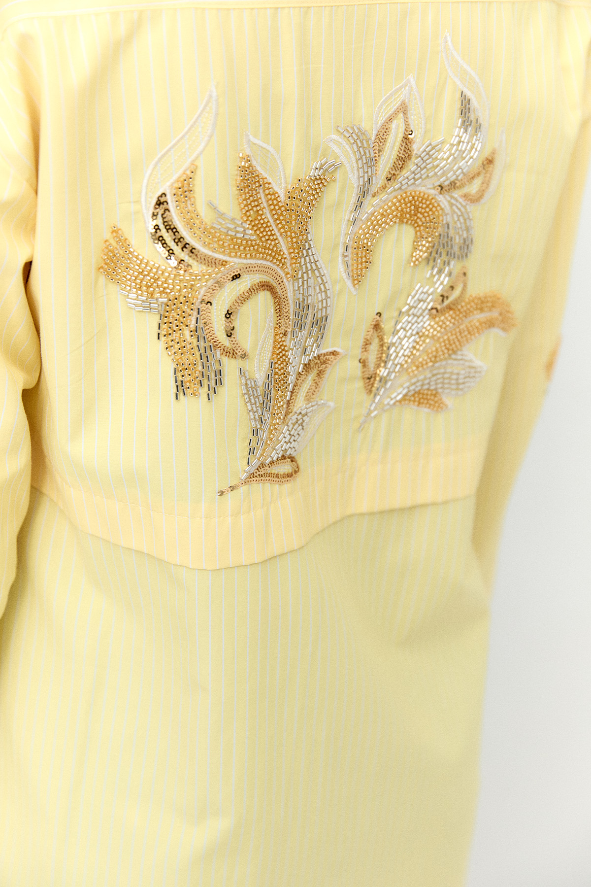 Boncuk Nakışlı Pamuklu Uzun Tunik, Tesettür Giyim