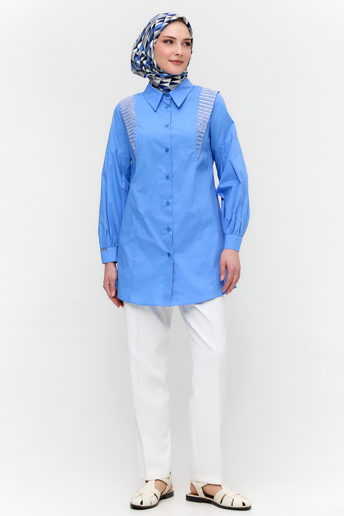 Payet Detaylı Pamuk Tunik, Tesettür Giyim