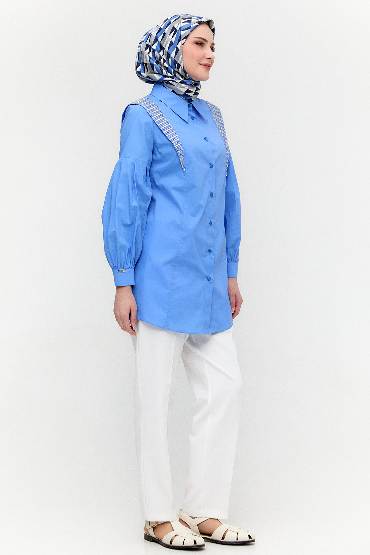 Payet Detaylı Pamuk Tunik, Tesettür Giyim