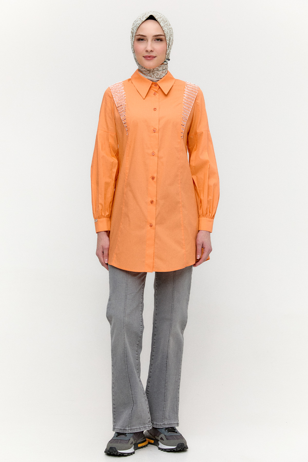 Payet Detaylı Pamuk Tunik, Tesettür Giyim