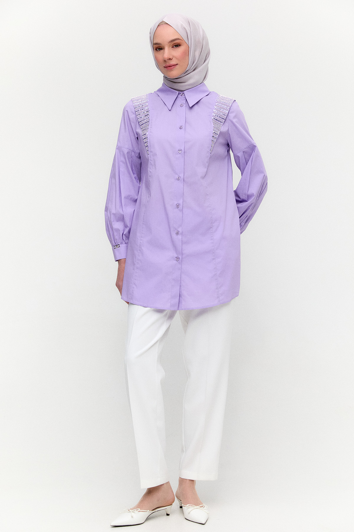 Payet Detaylı Pamuk Tunik, Tesettür Giyim