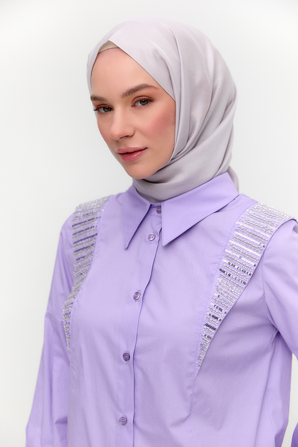 Payet Detaylı Pamuk Tunik, Tesettür Giyim