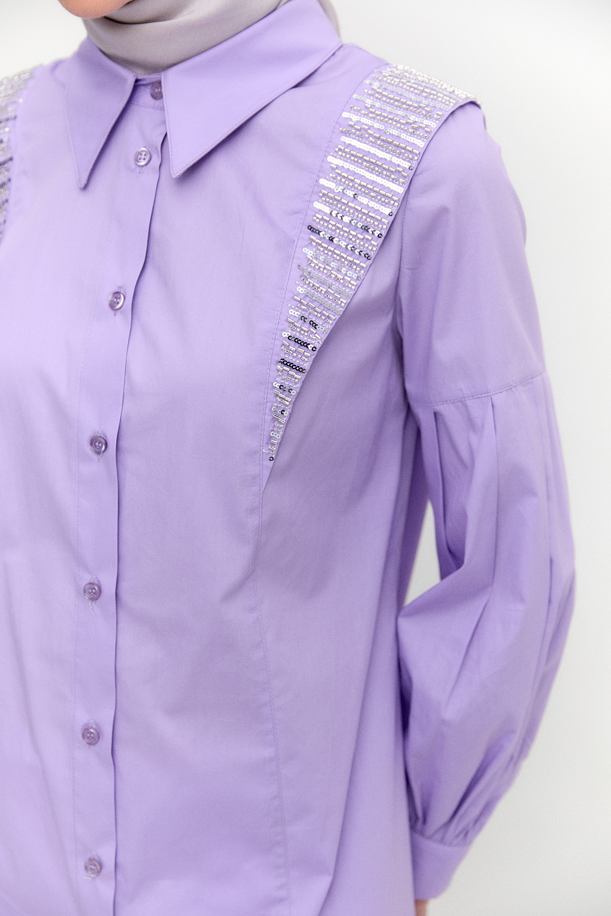 Payet Detaylı Pamuk Tunik, Tesettür Giyim