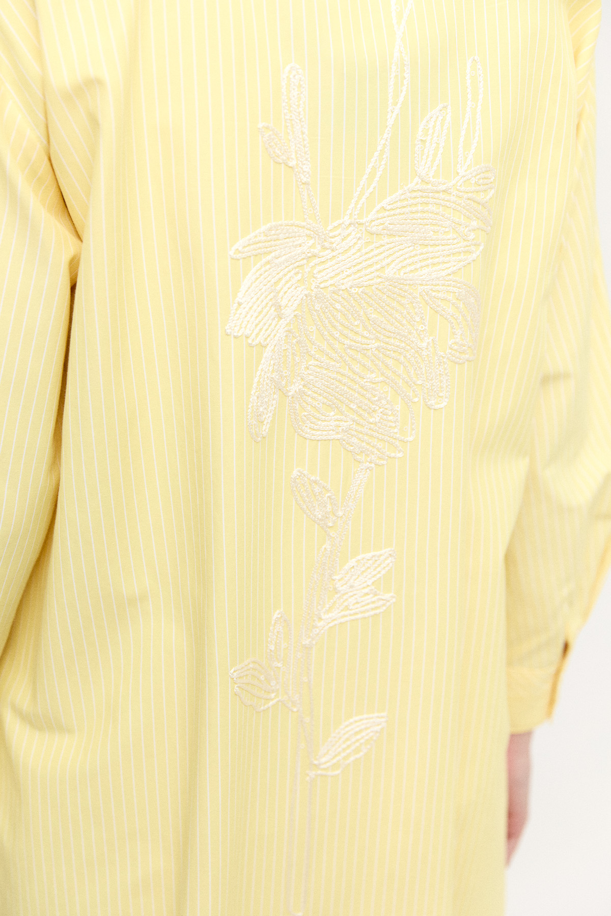 Sırtı Nakışlı Çizgili Pamuk Tunik, Tesettür Giyim