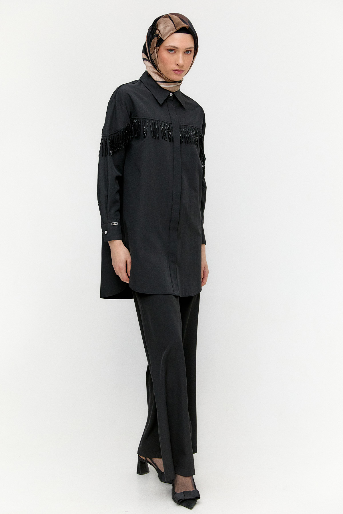 Sarkıt Taşlı Pamuklu Tunik, Tesettür Giyim