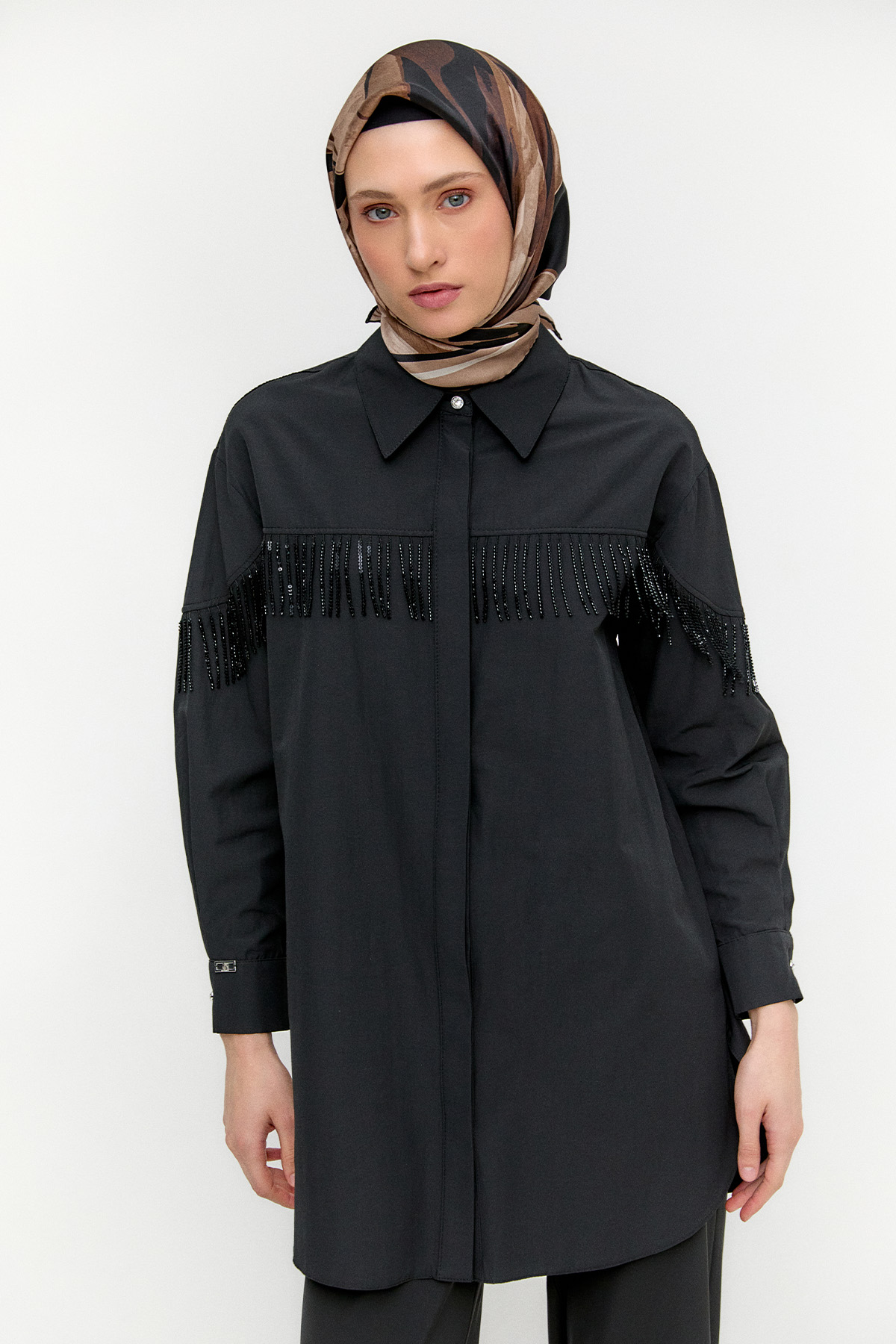 Sarkıt Taşlı Pamuklu Tunik, Tesettür Giyim