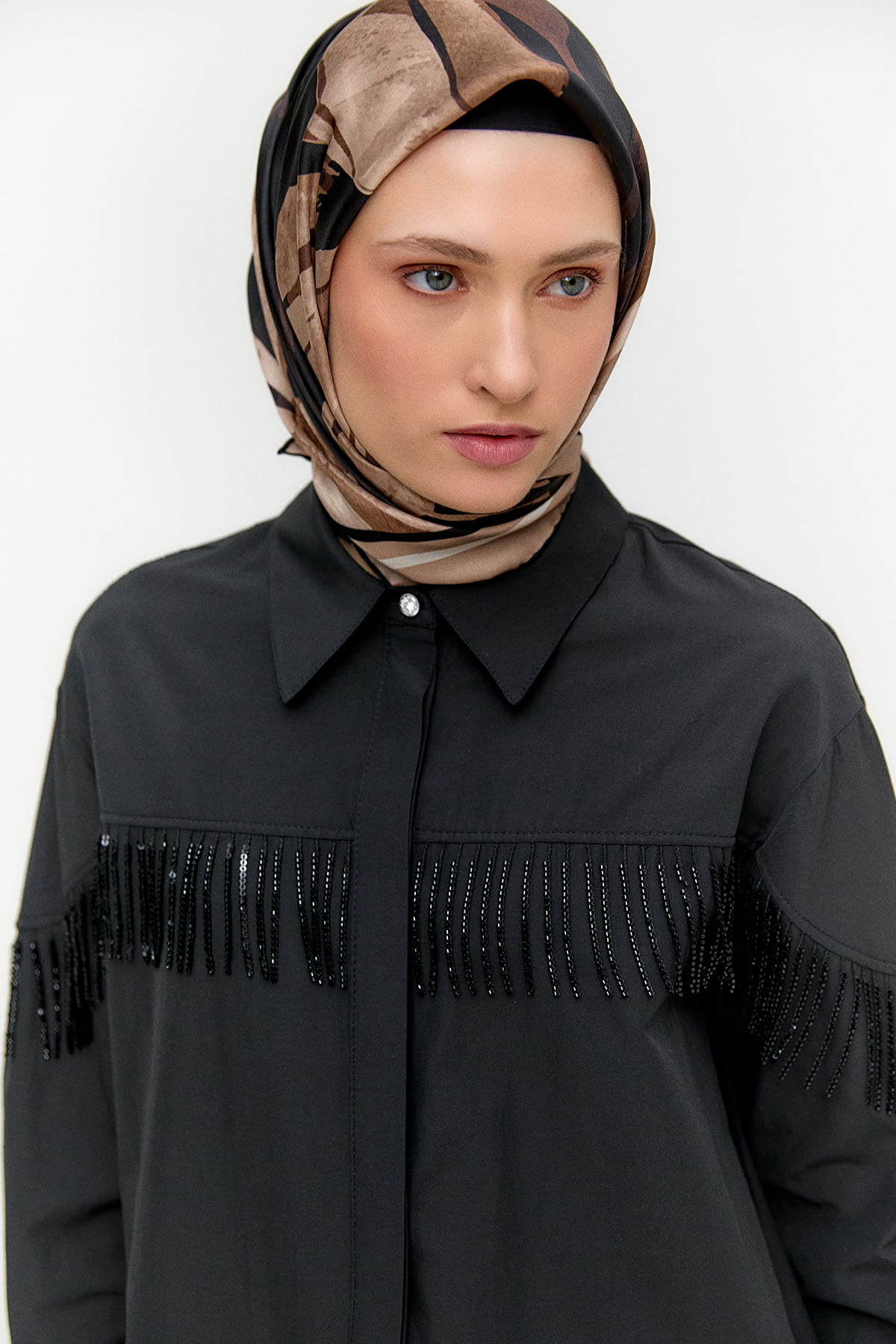 Sarkıt Taşlı Pamuklu Tunik, Tesettür Giyim