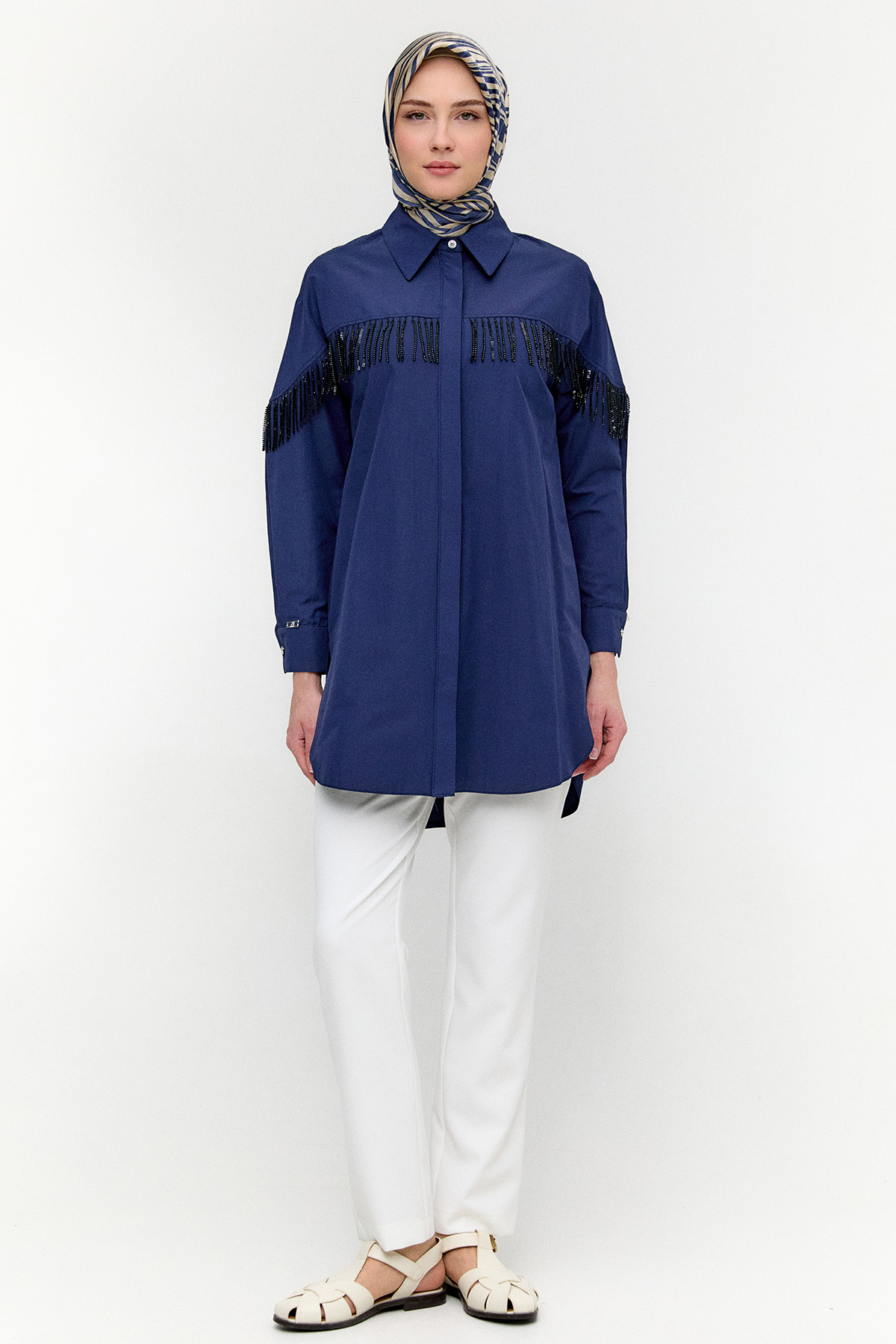 Sarkıt Taşlı Pamuklu Tunik, Tesettür Giyim