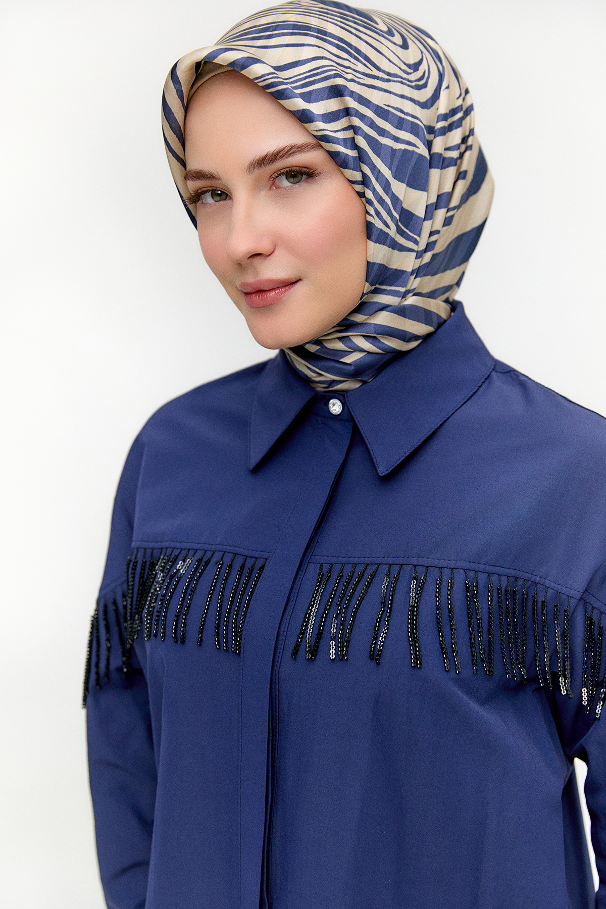 Sarkıt Taşlı Pamuklu Tunik, Tesettür Giyim