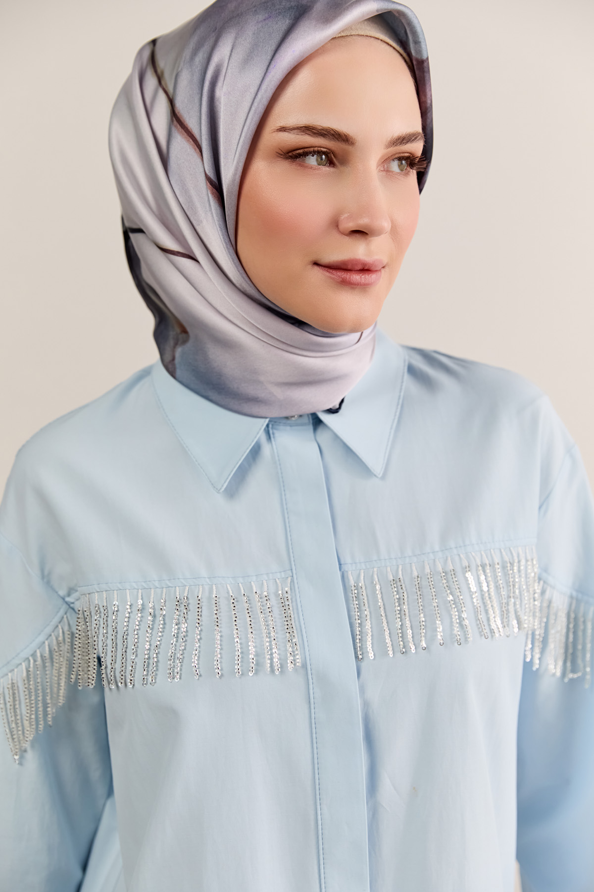 Sarkıt Taşlı Pamuklu Tunik, Tesettür Giyim