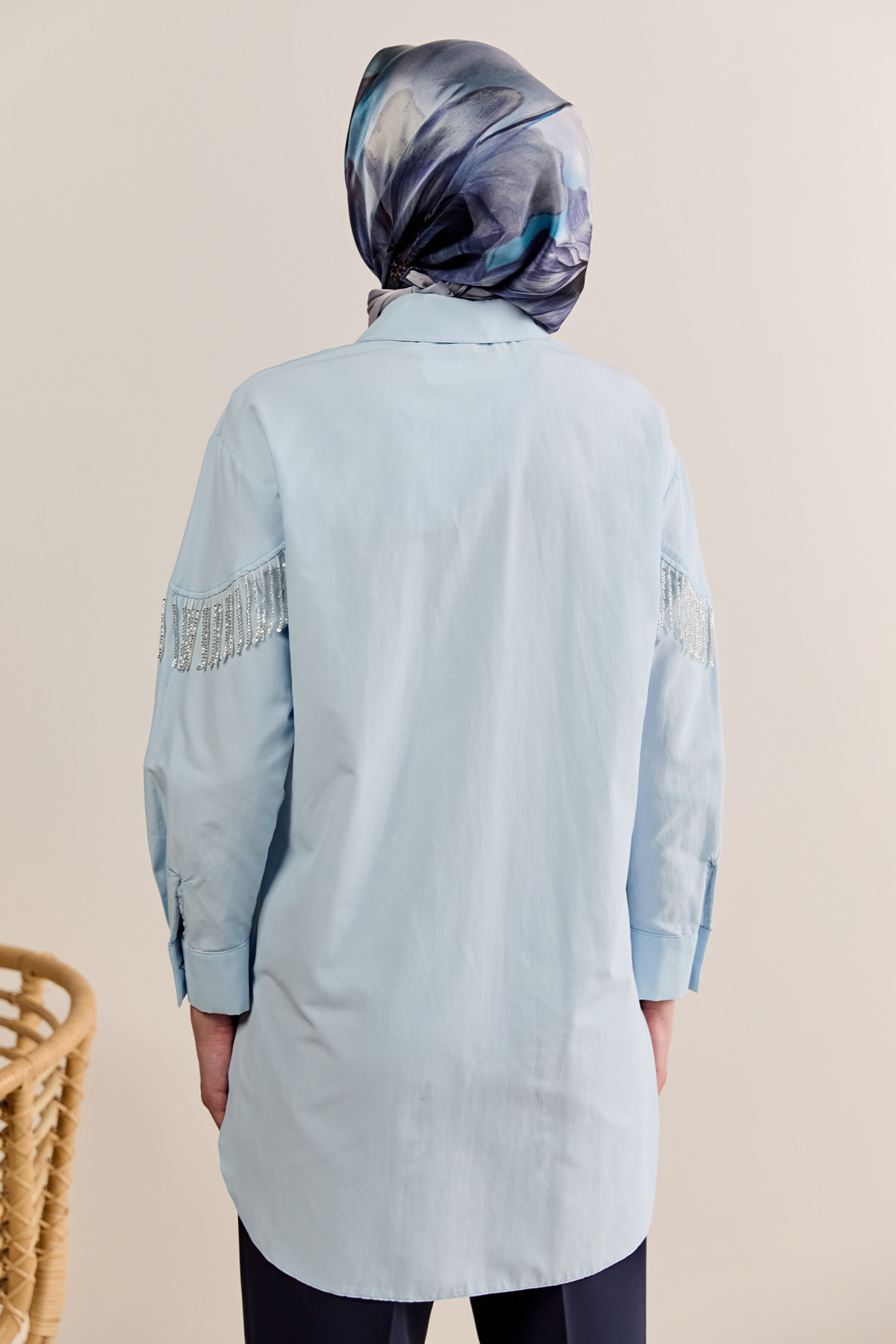 Sarkıt Taşlı Pamuklu Tunik, Tesettür Giyim