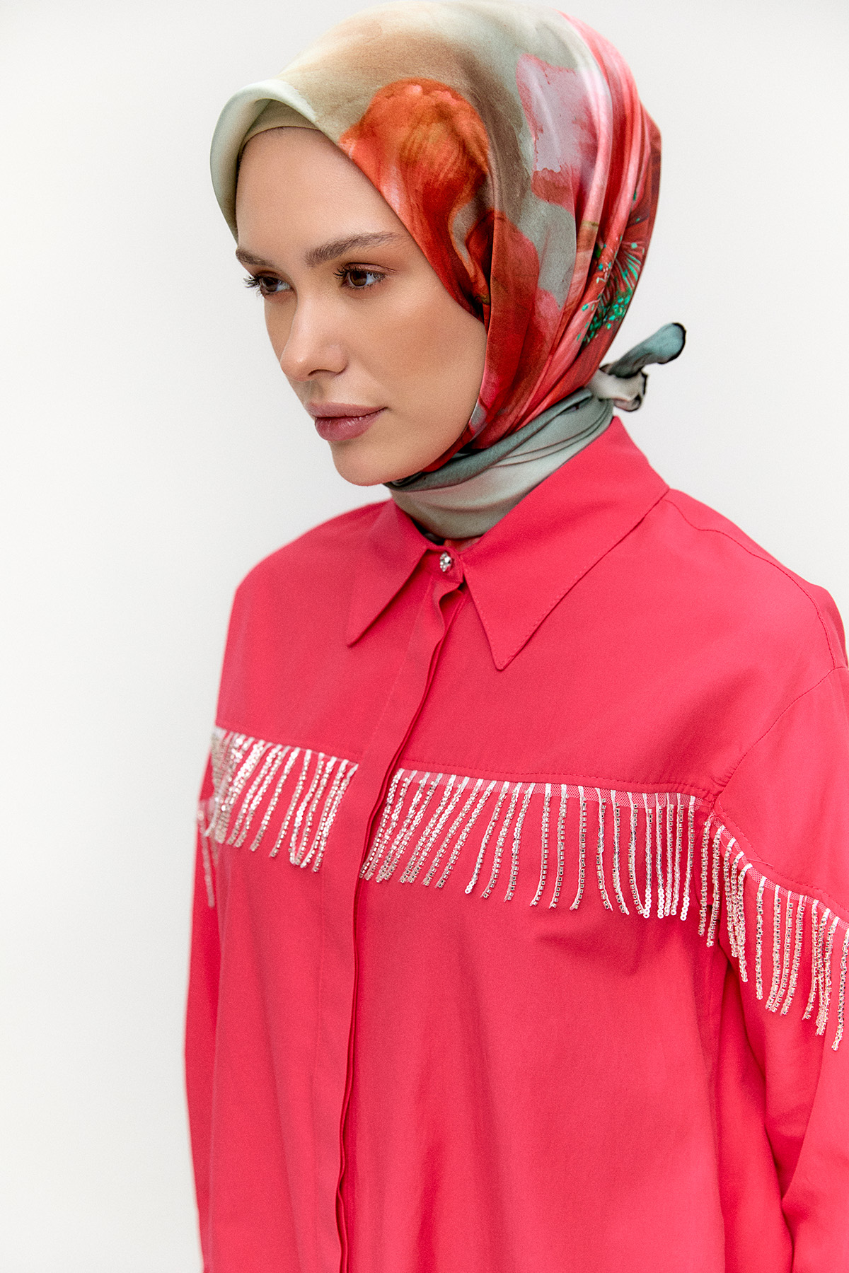 Sarkıt Taşlı Pamuklu Tunik, Tesettür Giyim