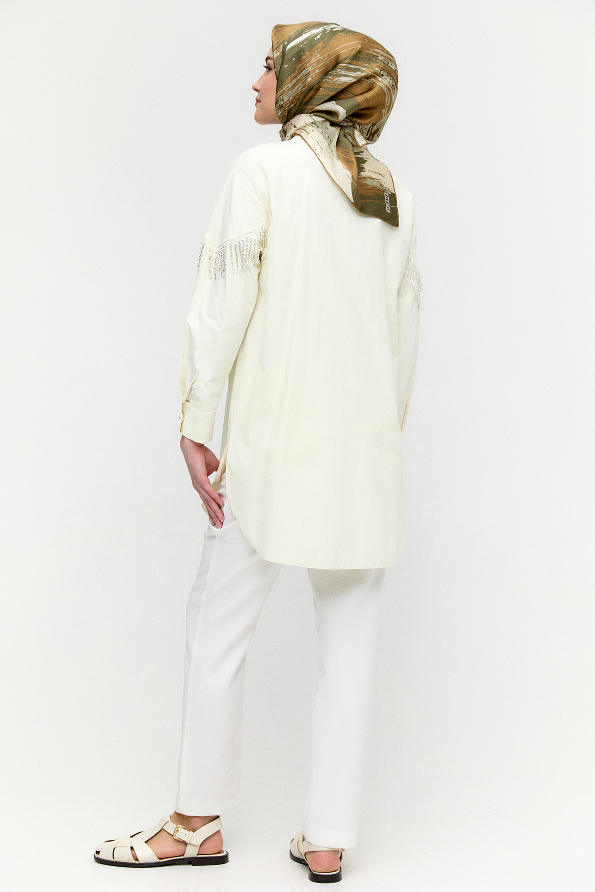 Sarkıt Taşlı Pamuklu Tunik, Tesettür Giyim