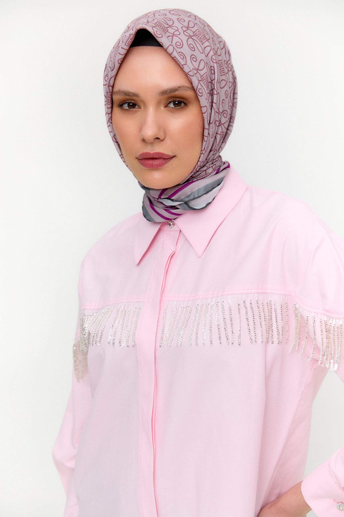 Sarkıt Taşlı Pamuklu Tunik, Tesettür Giyim