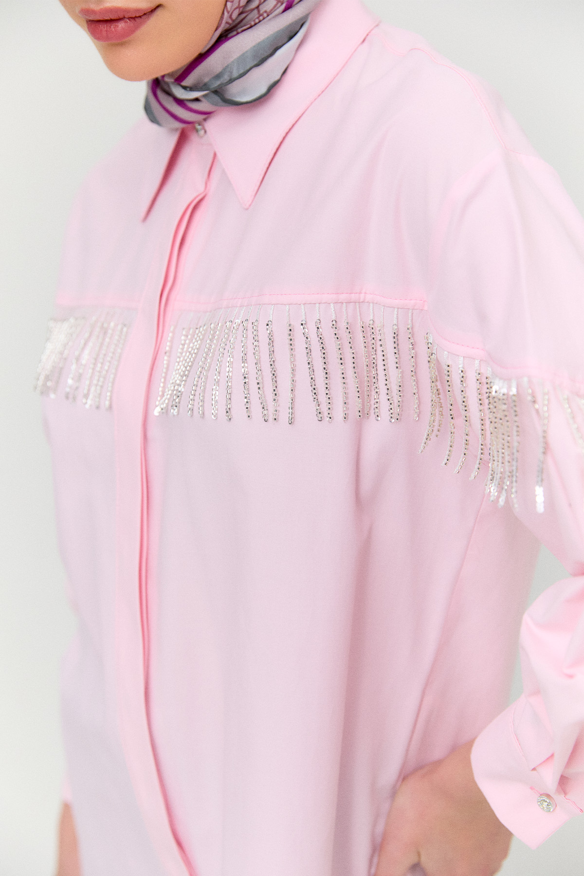Sarkıt Taşlı Pamuklu Tunik, Tesettür Giyim