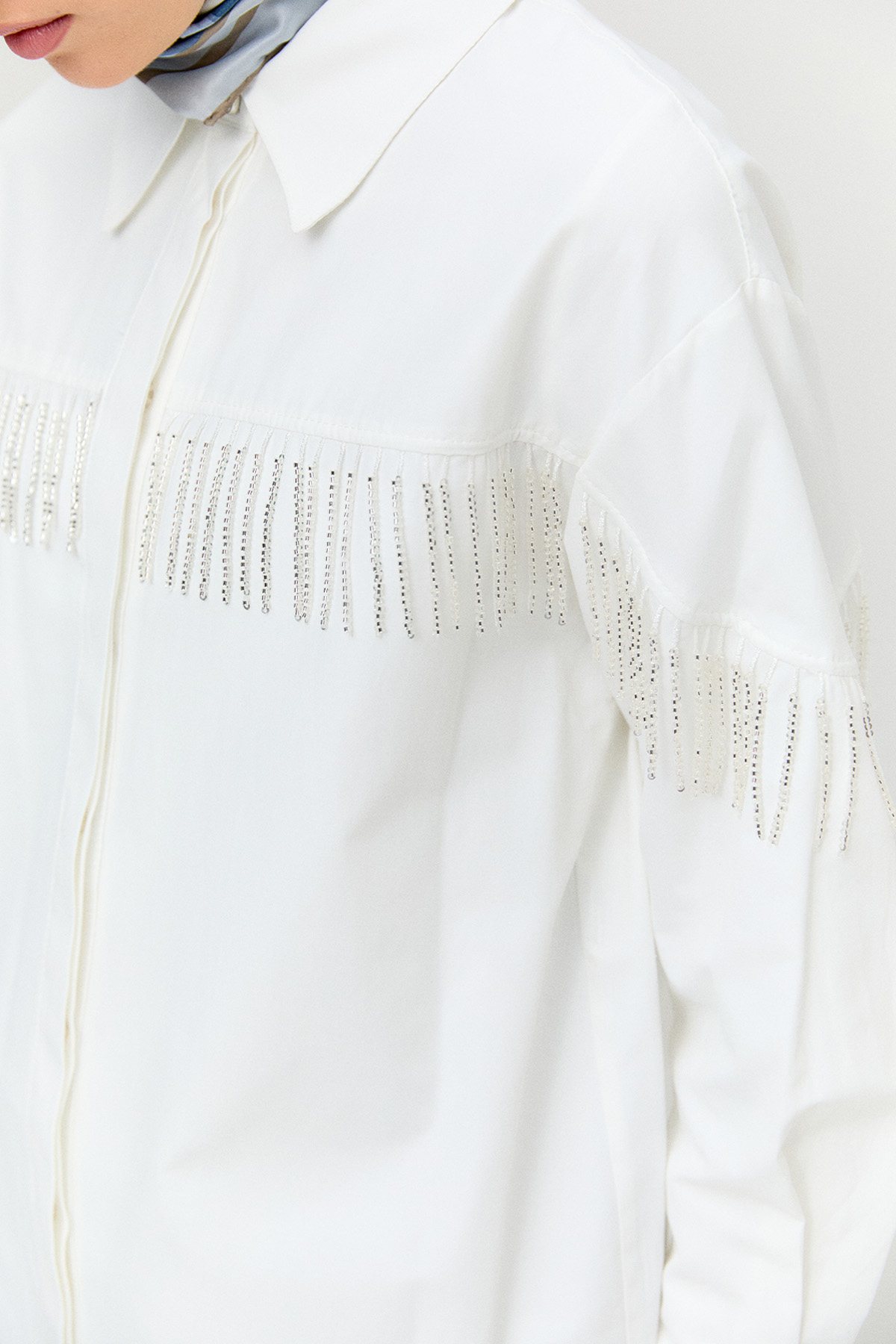 Sarkıt Taşlı Pamuklu Tunik, Tesettür Giyim