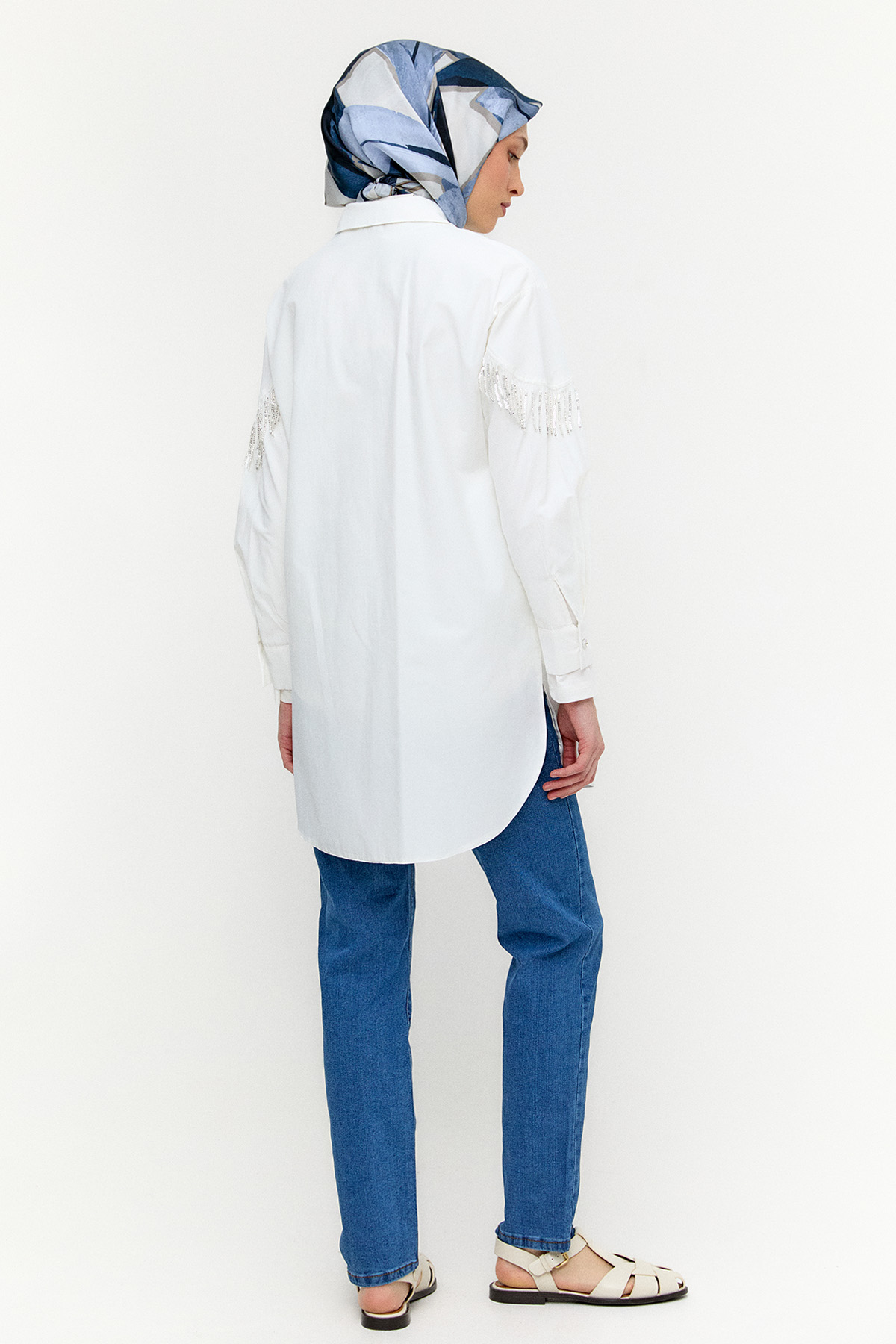 Sarkıt Taşlı Pamuklu Tunik, Tesettür Giyim