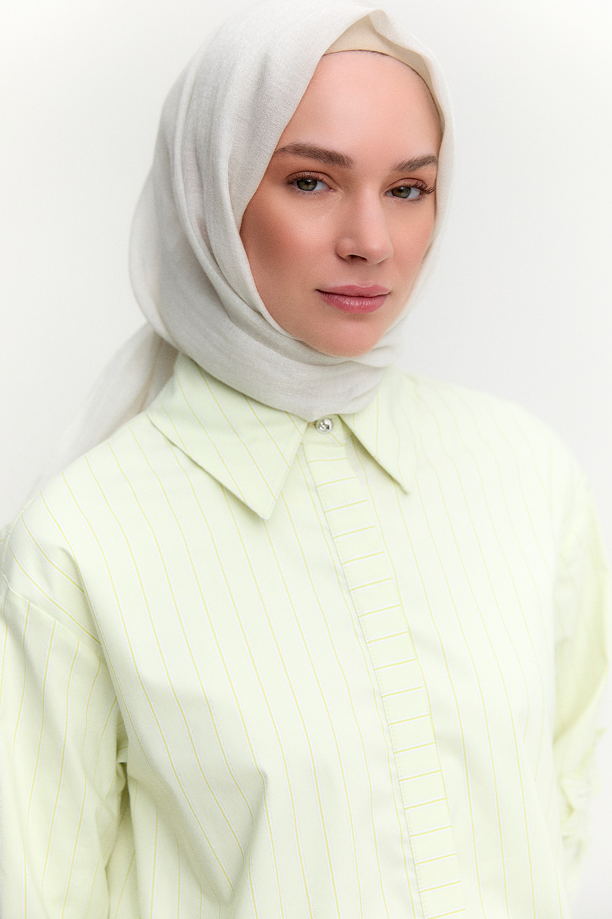 Çiçekli Çizgili Oversize Tunik, Tesettür Giyim