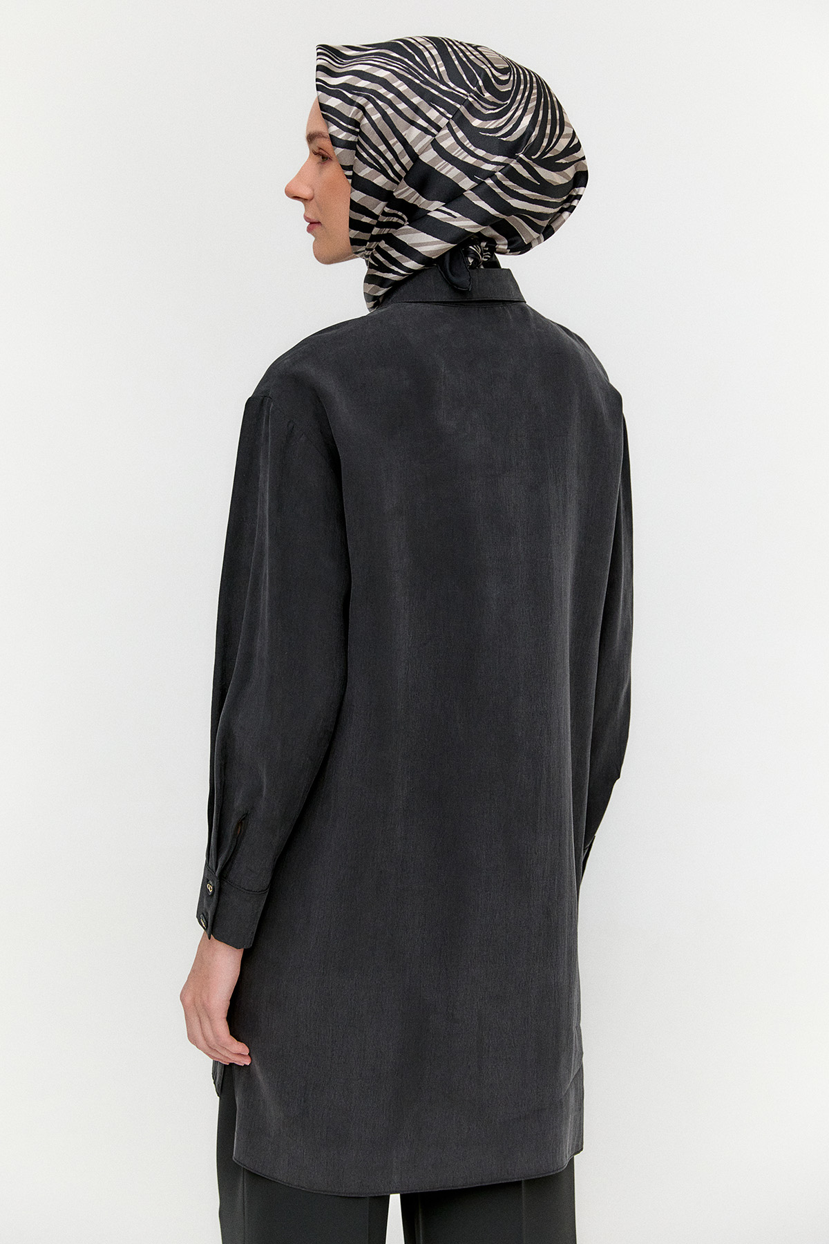 Çift Cepli Oversize Tunik, Tesettür Giyim