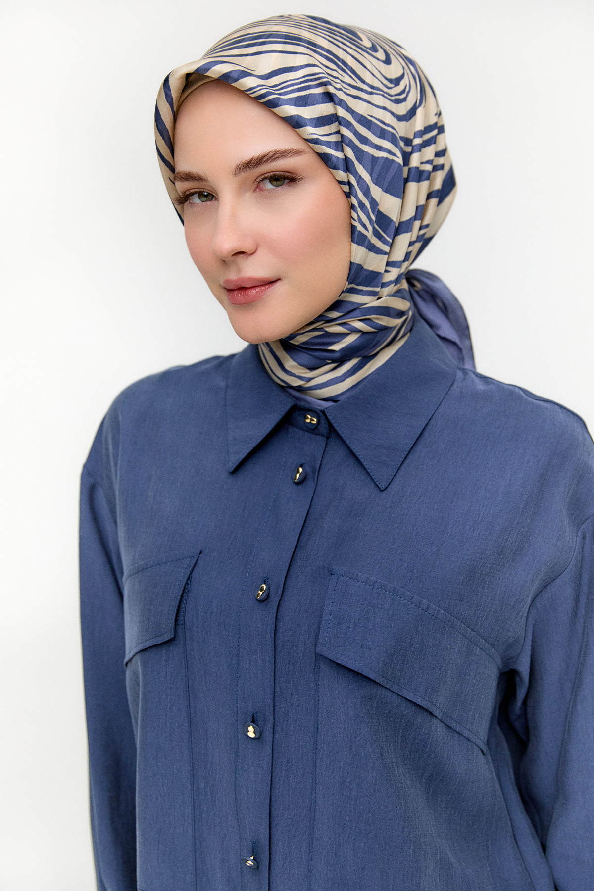 Çift Cepli Oversize Tunik, Tesettür Giyim