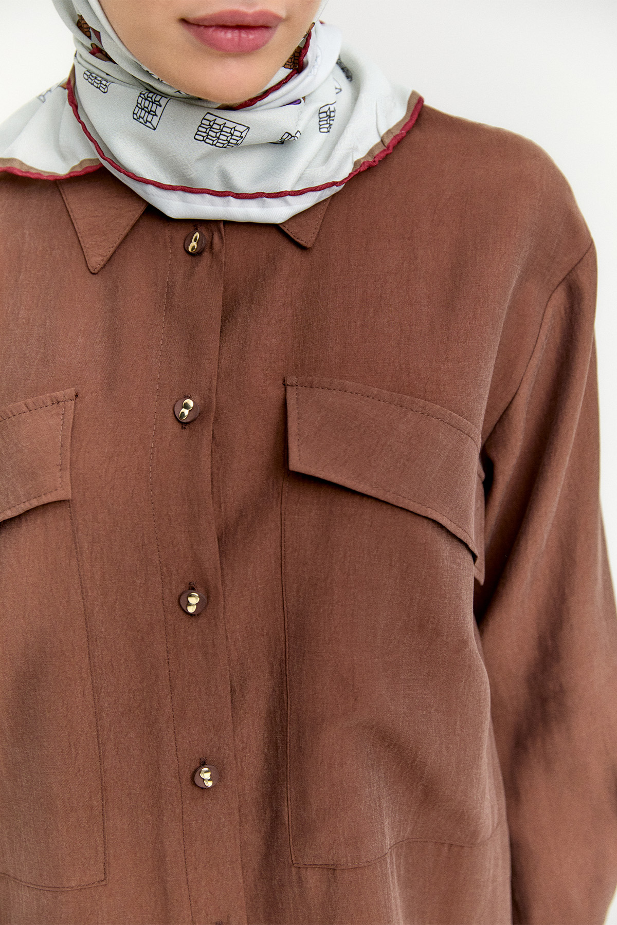 Çift Cepli Oversize Tunik, Tesettür Giyim