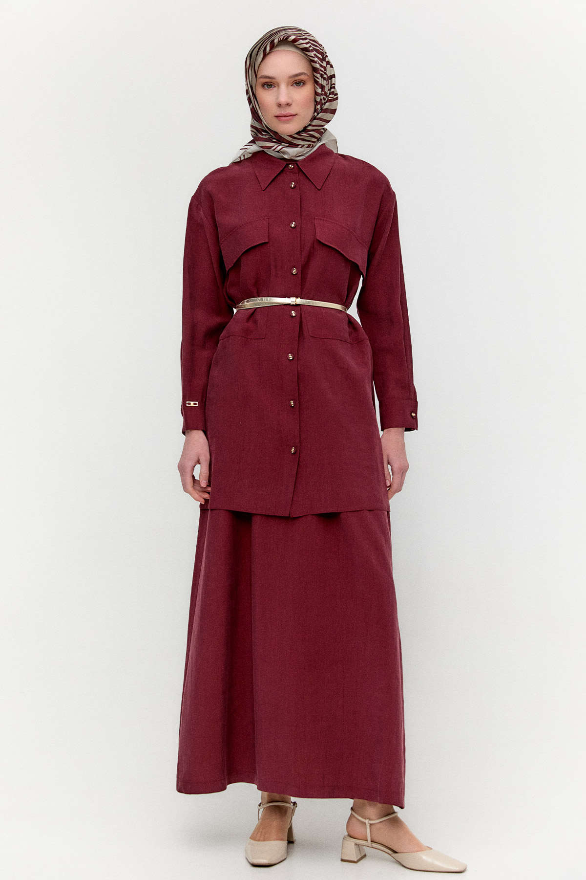 Çift Cepli Oversize Tunik, Tesettür Giyim