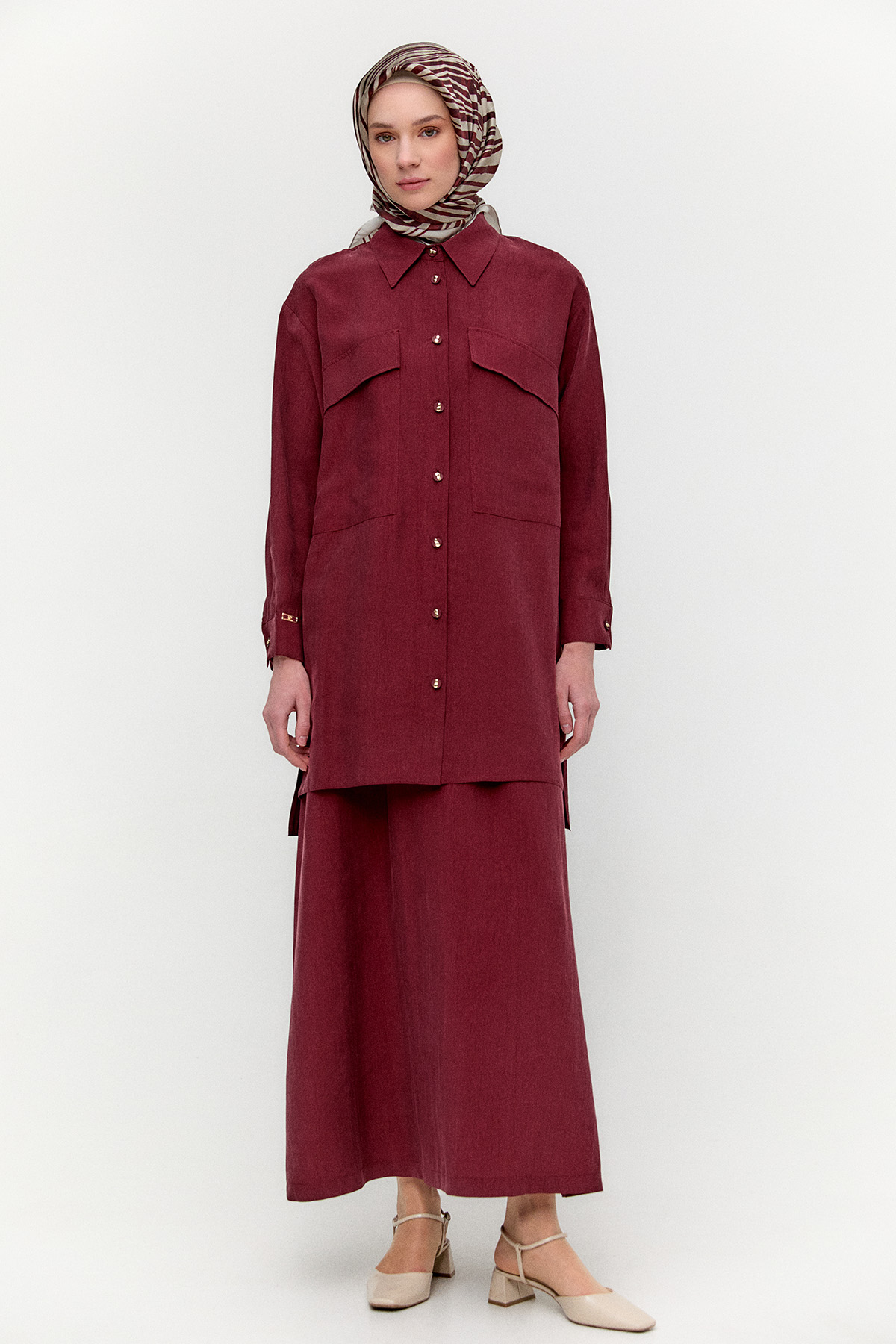 Çift Cepli Oversize Tunik, Tesettür Giyim