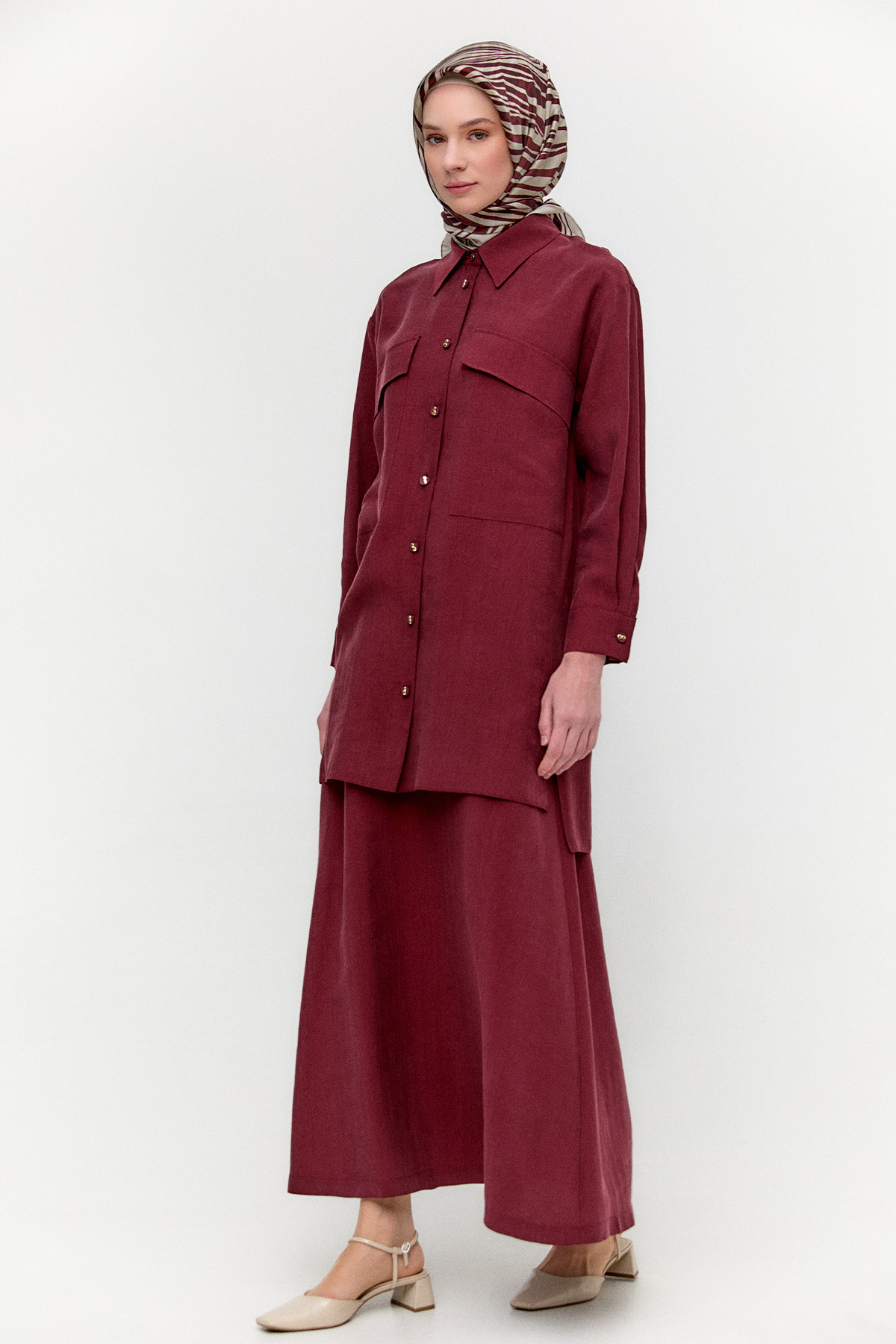 Çift Cepli Oversize Tunik, Tesettür Giyim