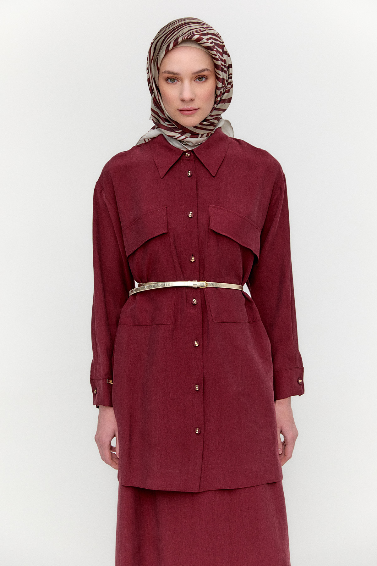 Çift Cepli Oversize Tunik, Tesettür Giyim