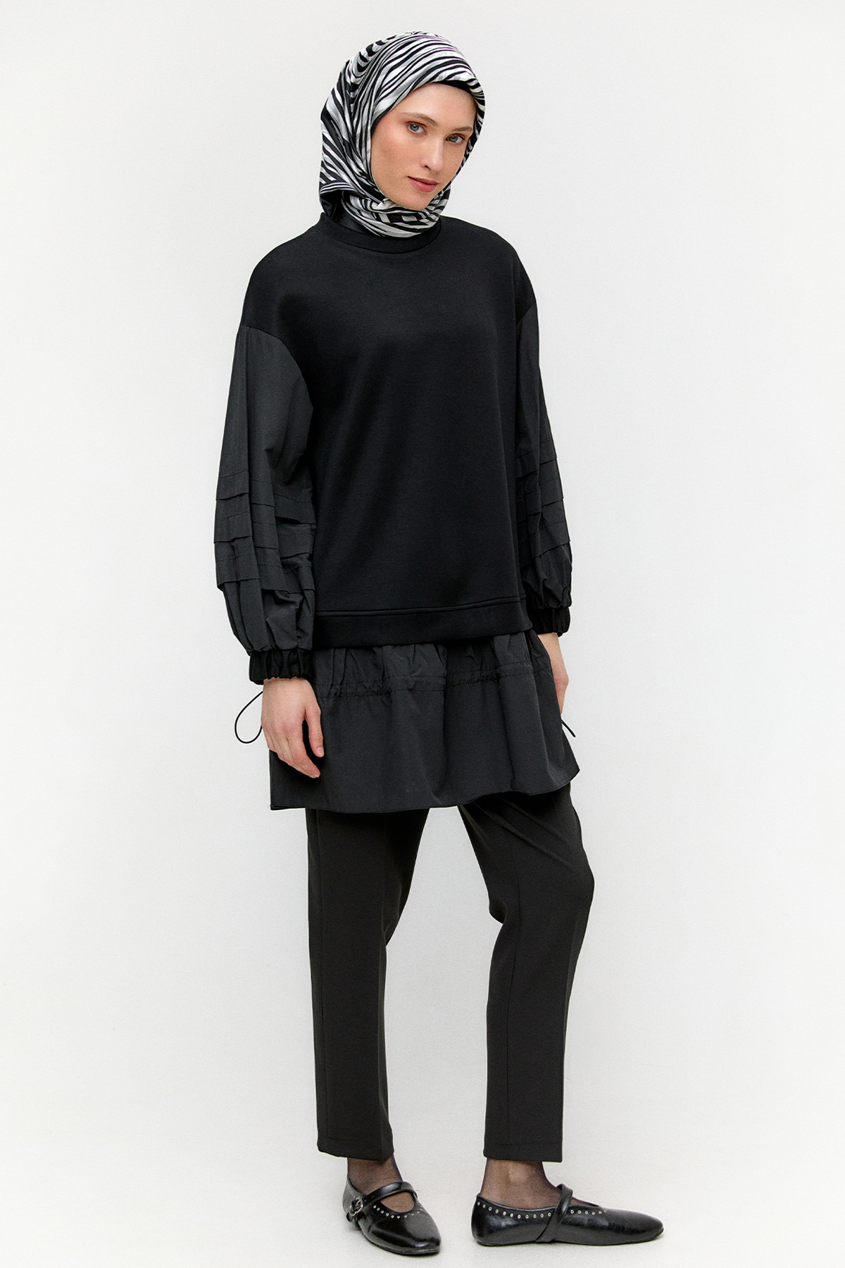 Stoper Detaylı Basic Tunik, Tesettür Giyim