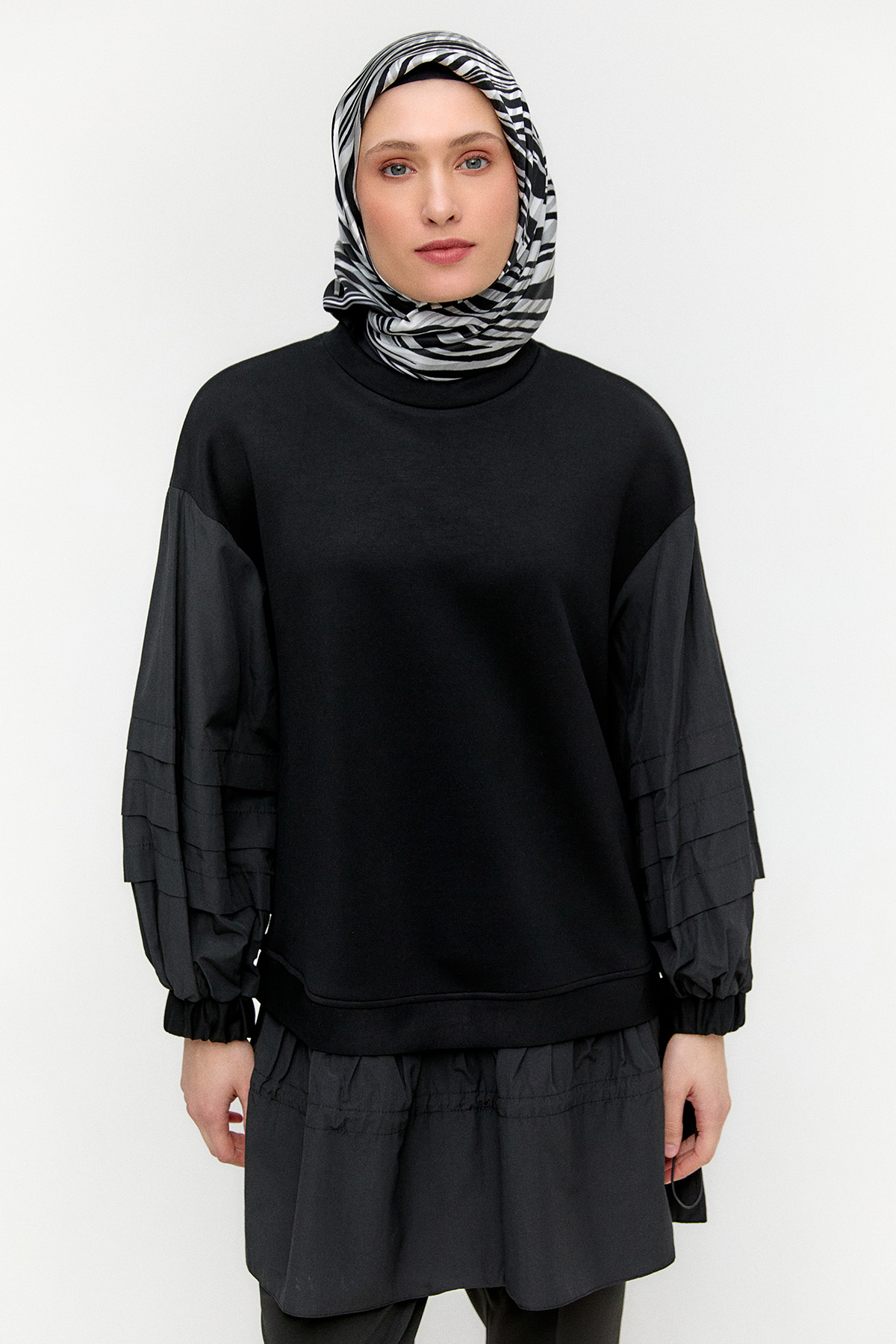 Stoper Detaylı Basic Tunik, Tesettür Giyim