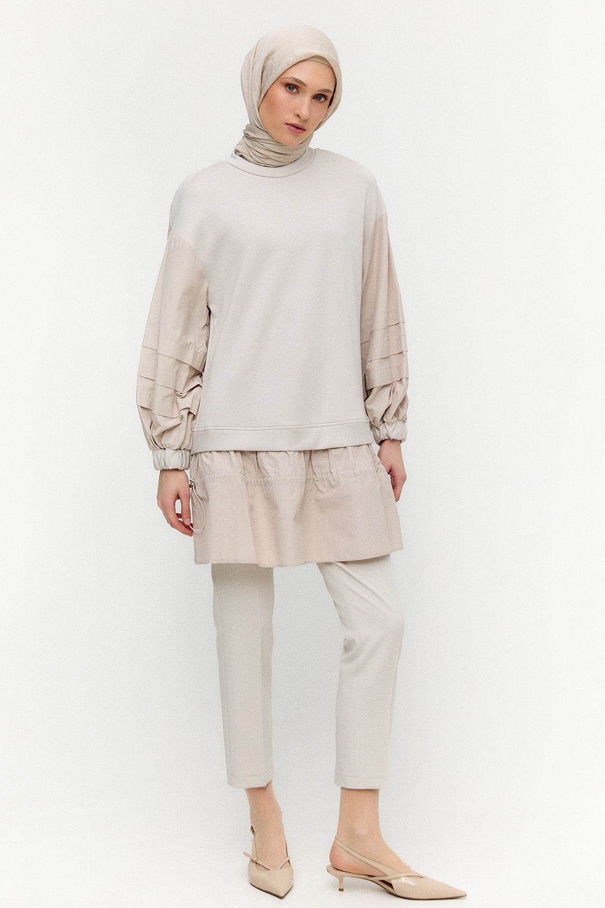 Stoper Detaylı Basic Tunik, Tesettür Giyim