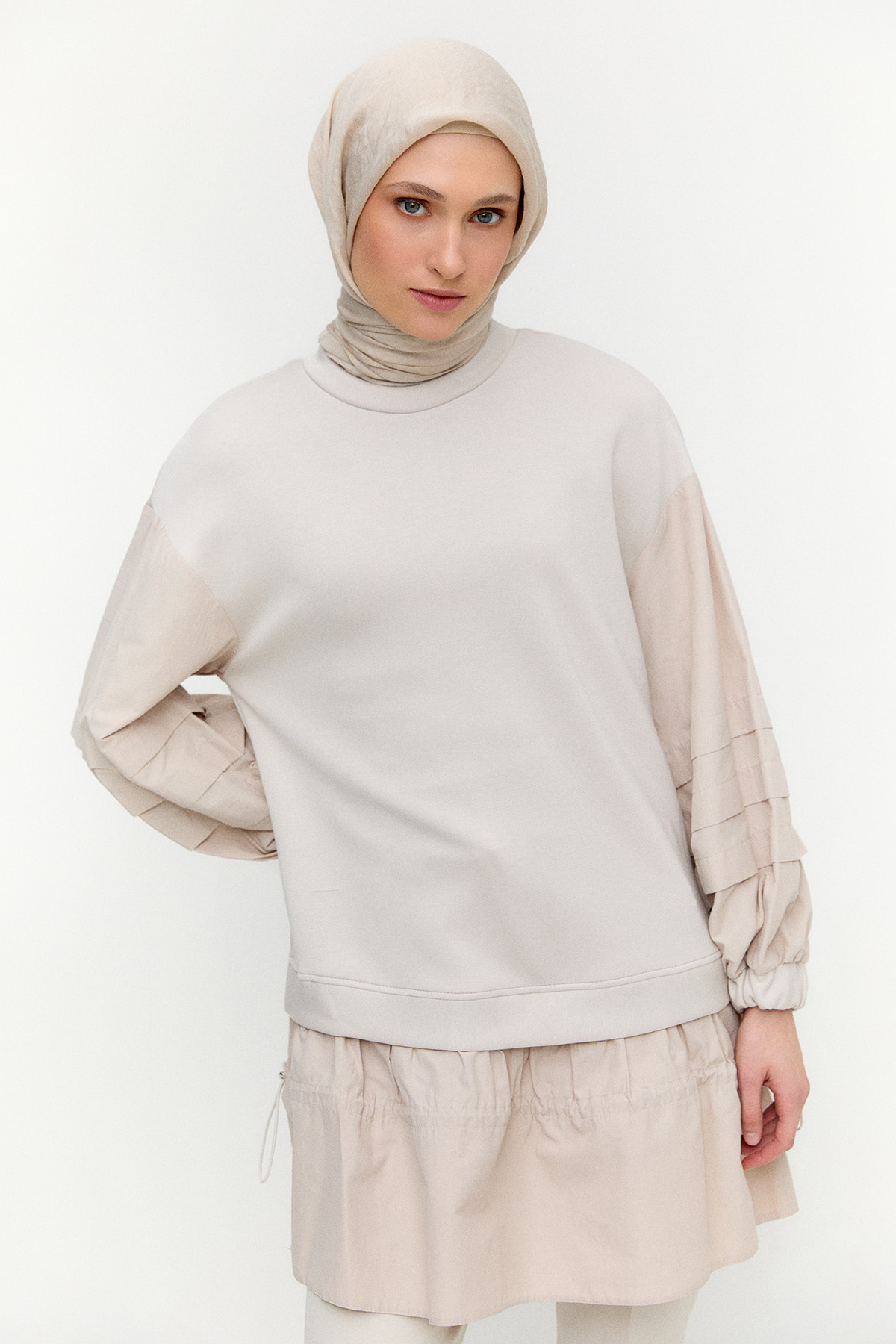 Stoper Detaylı Basic Tunik, Tesettür Giyim