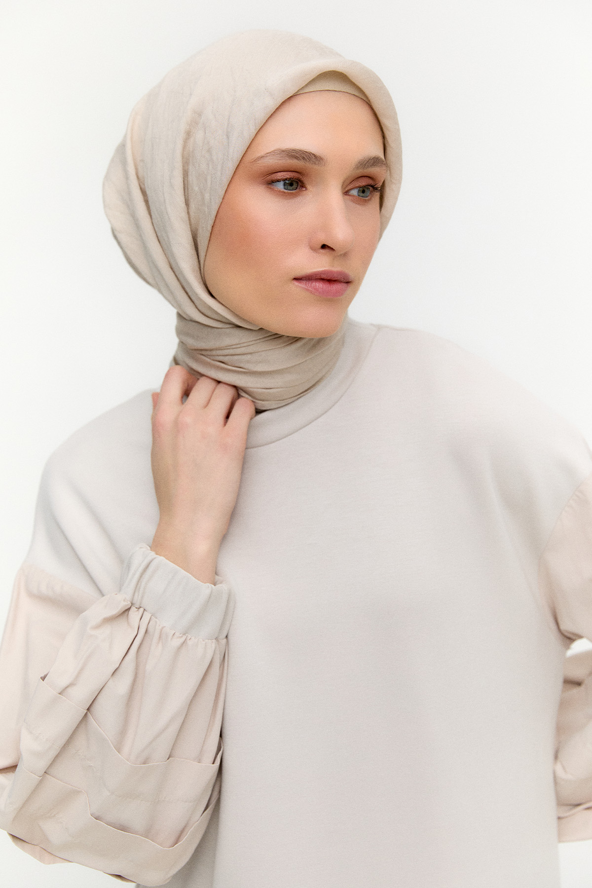 Stoper Detaylı Basic Tunik, Tesettür Giyim