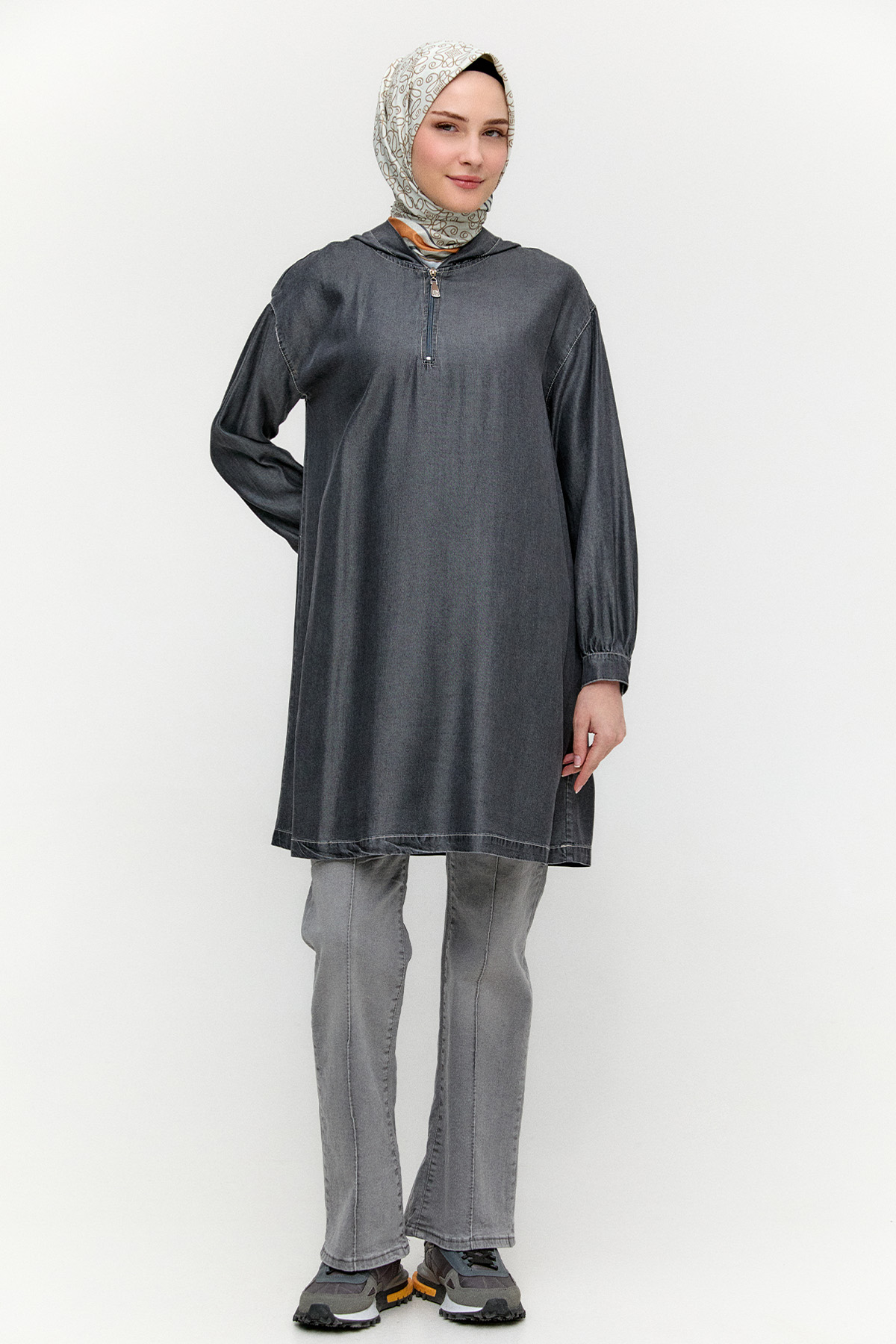 Sırt Detaylı Pamuklu Tunik, Tesettür Giyim