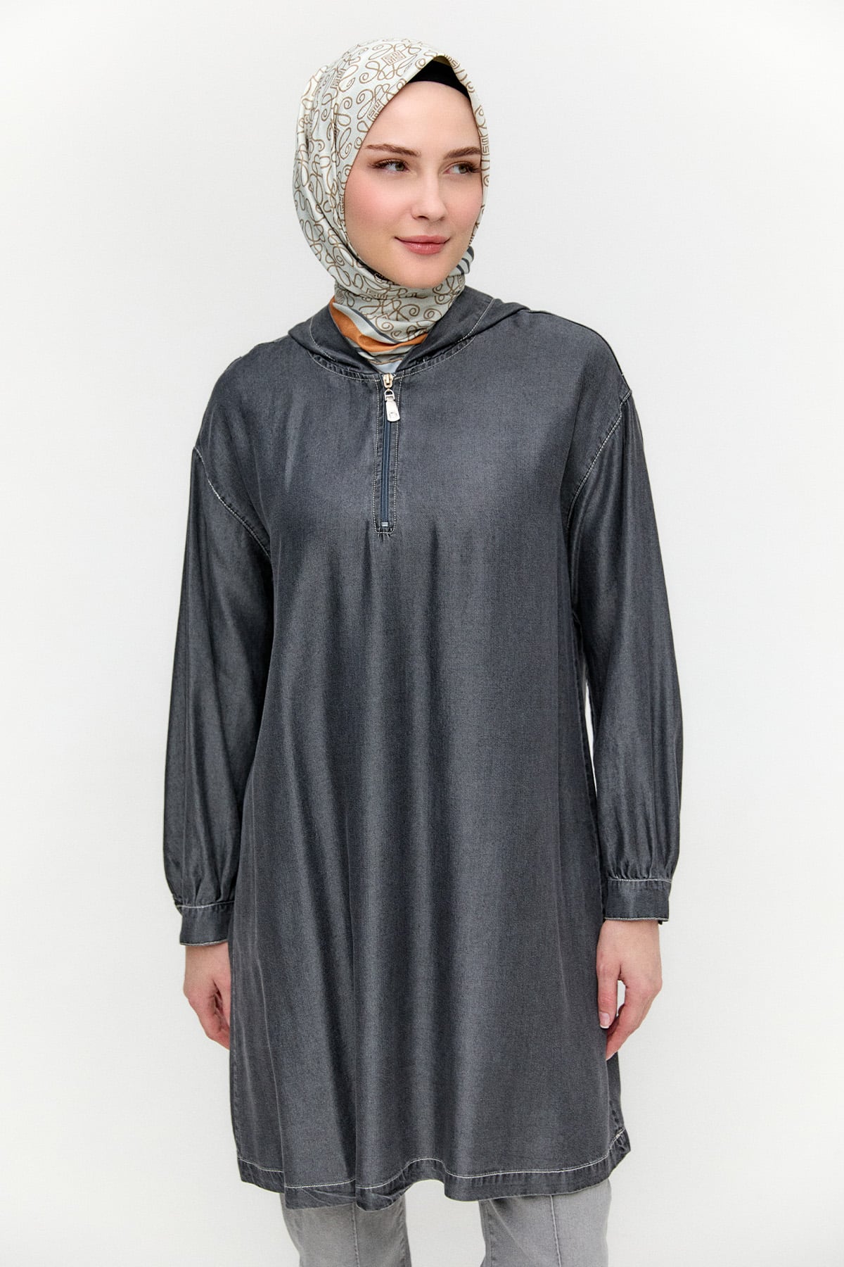 Sırt Detaylı Pamuklu Tunik, Tesettür Giyim