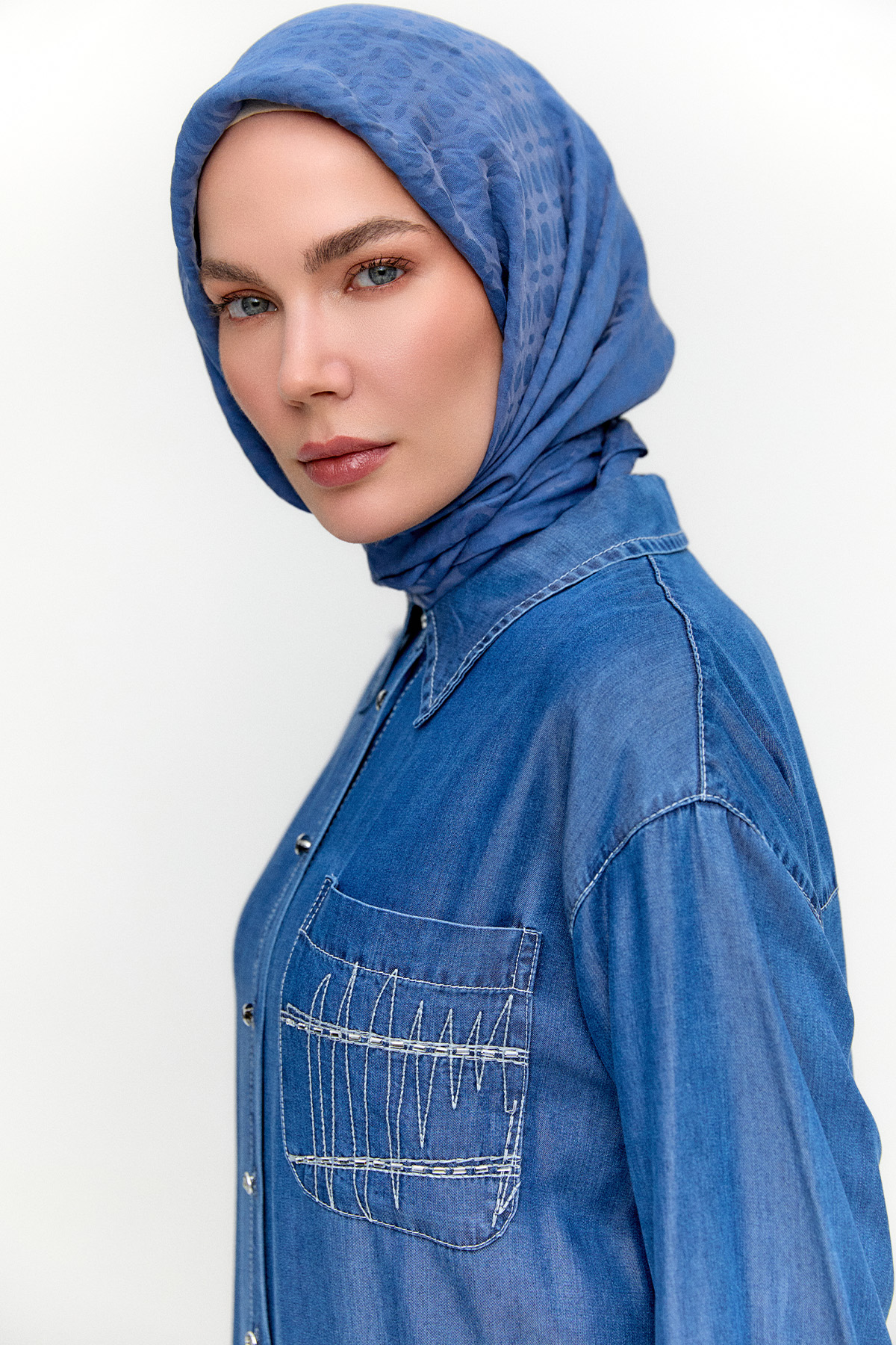 Nakış Detaylı Pamuk Tunik, Tesettür Giyim