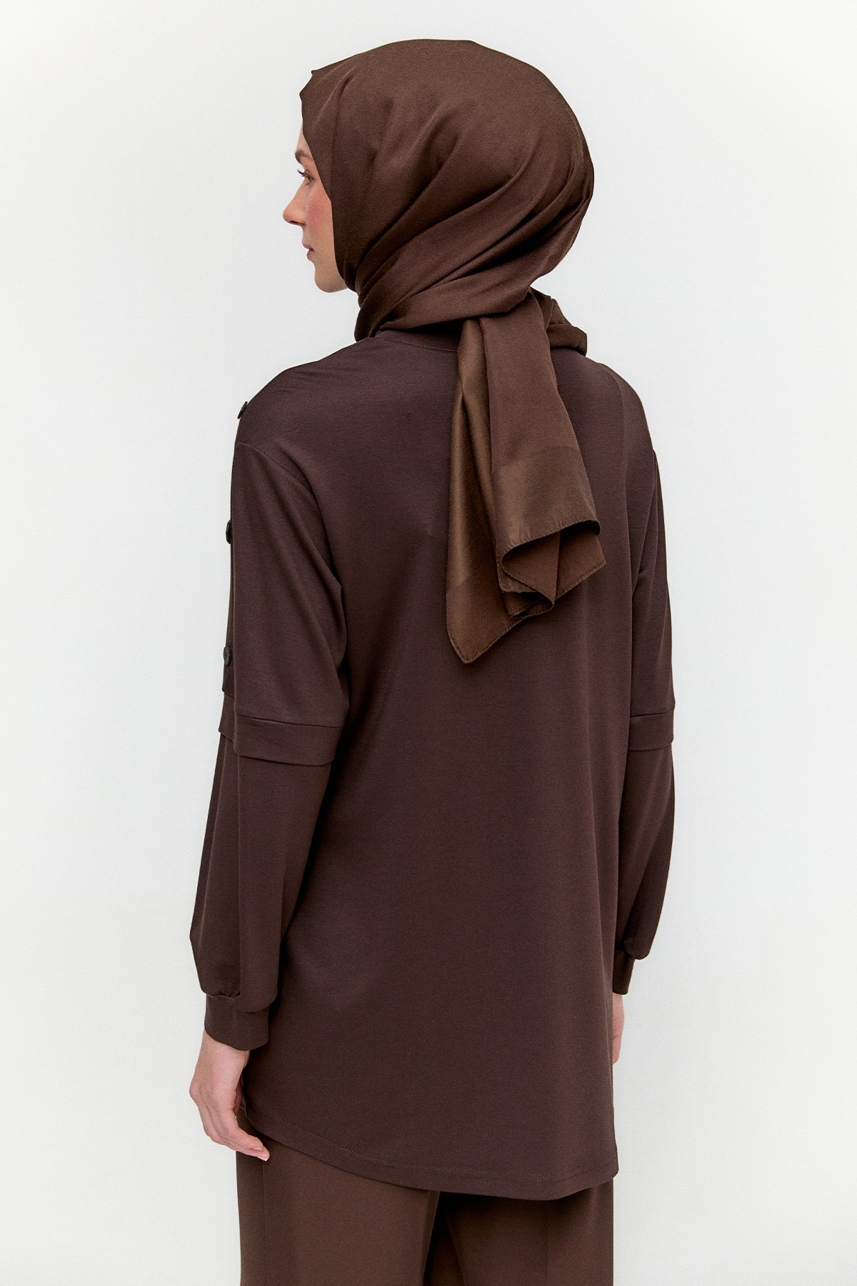 Süs Düğmeli Allerli Penye Tunik, Tesettür Giyim