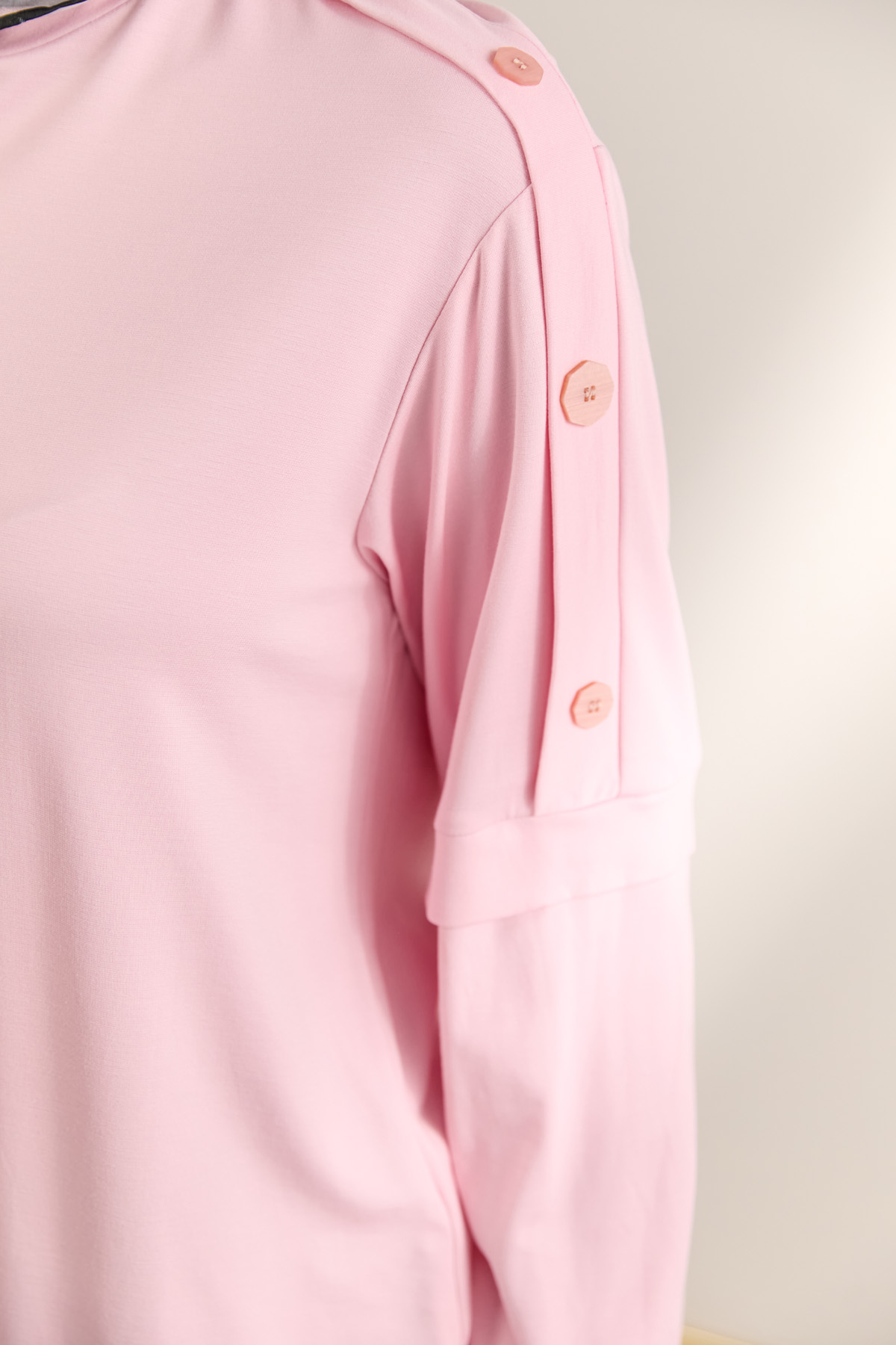 Süs Düğmeli Allerli Penye Tunik, Tesettür Giyim