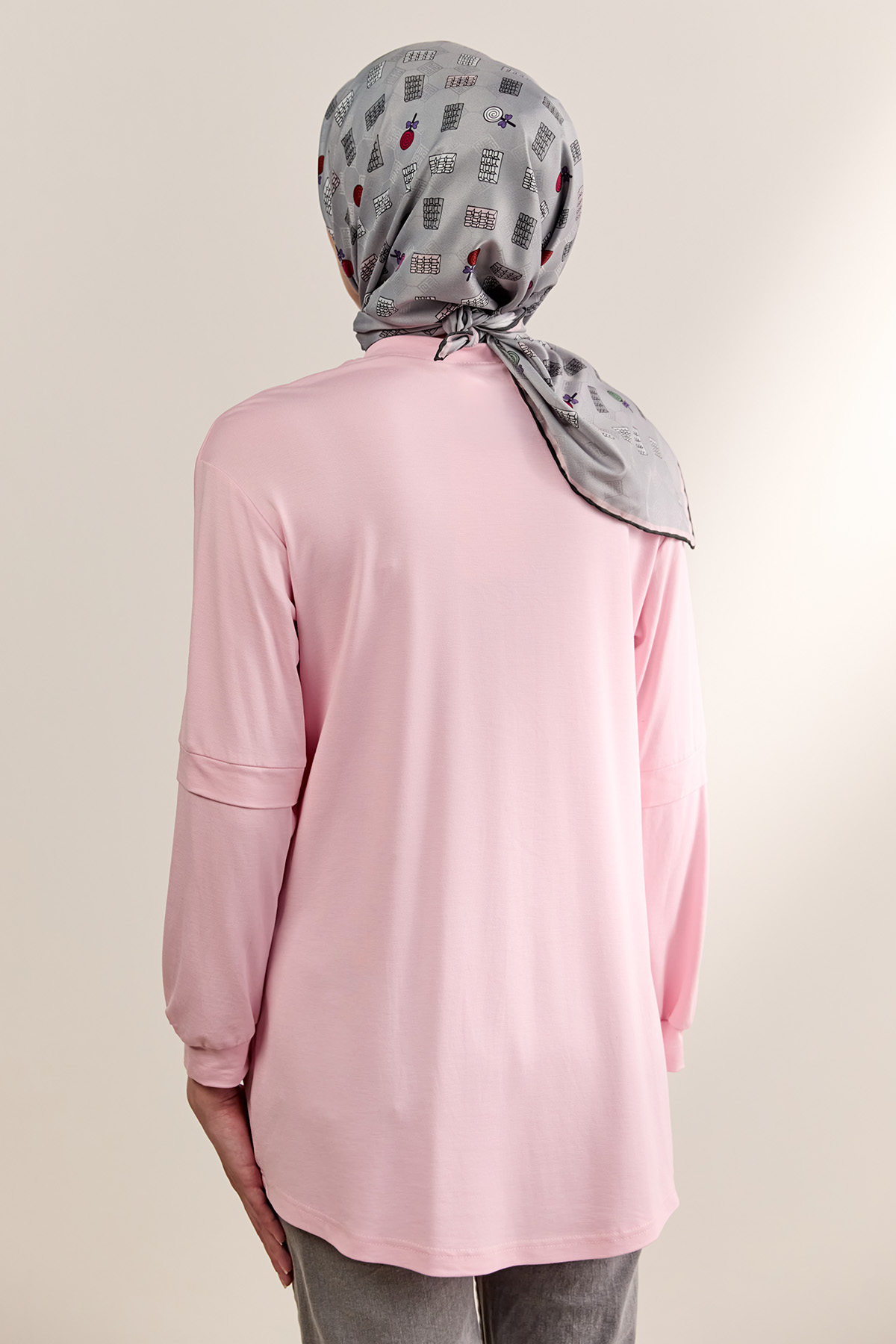 Süs Düğmeli Allerli Penye Tunik, Tesettür Giyim