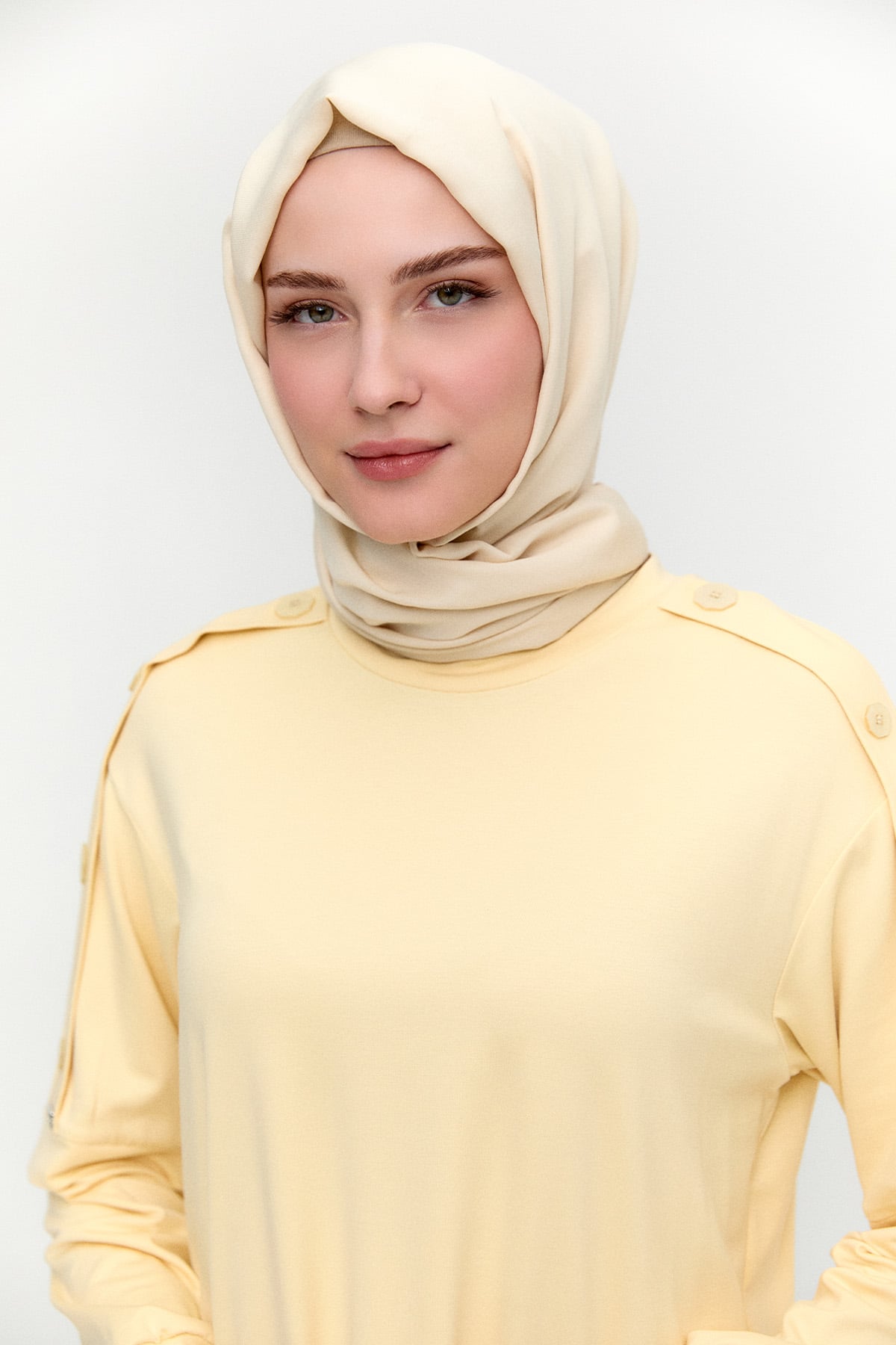 Süs Düğmeli Allerli Penye Tunik, Tesettür Giyim