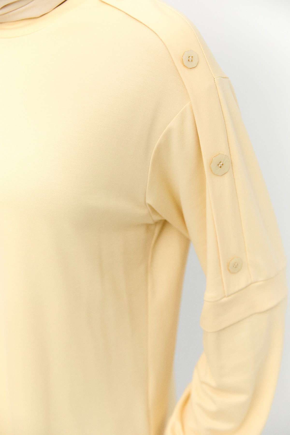 Süs Düğmeli Allerli Penye Tunik, Tesettür Giyim