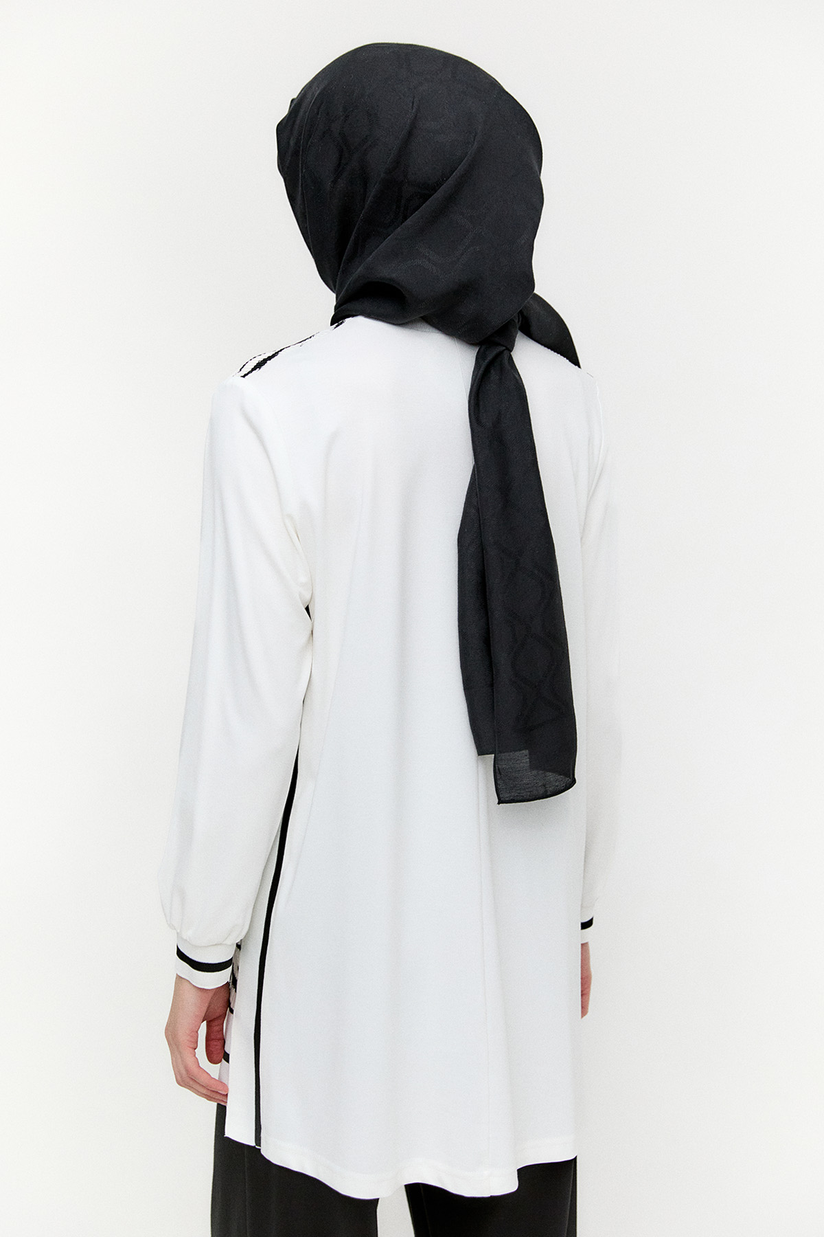 Desenli Ribanalı Tunik, Tesettür Giyim