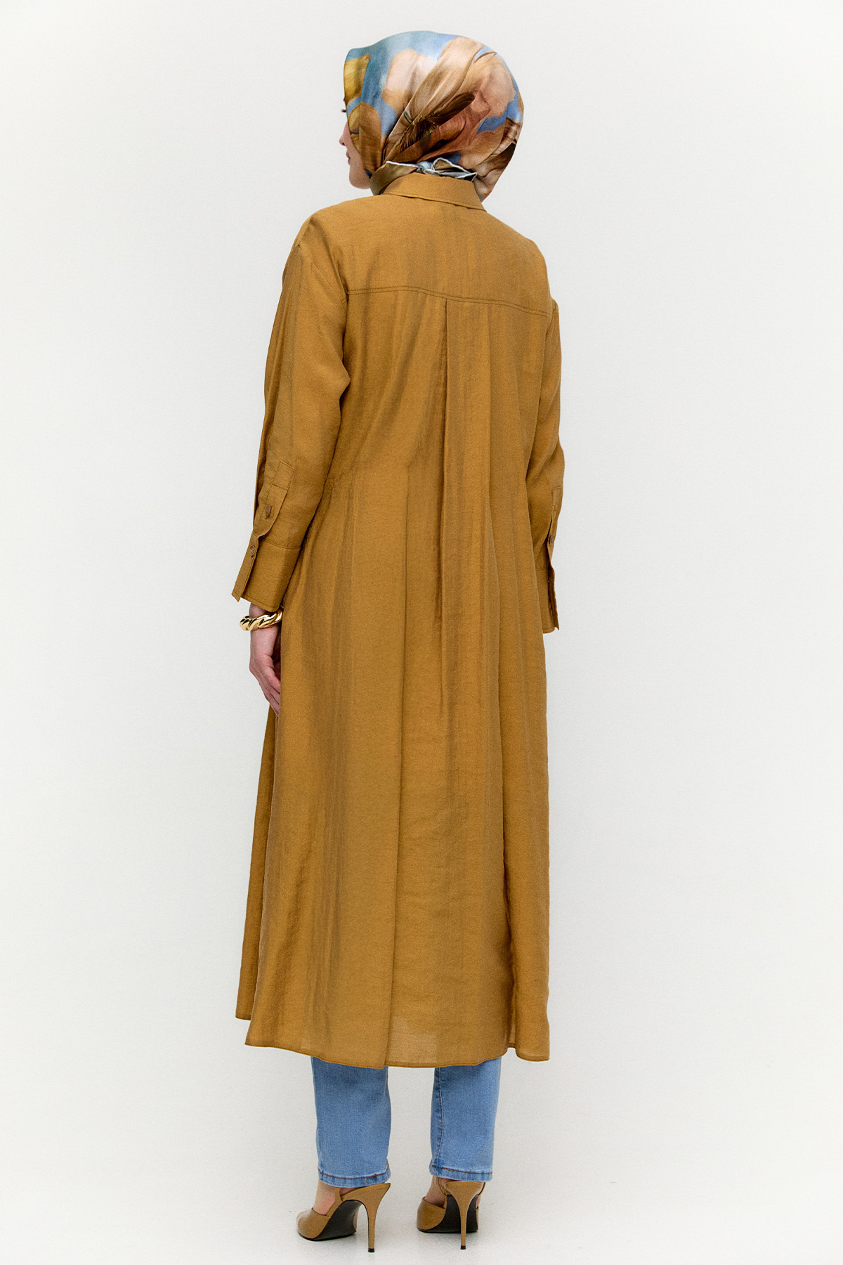 Bel Büzgülü Uzun Tunik, Tesettür Giyim