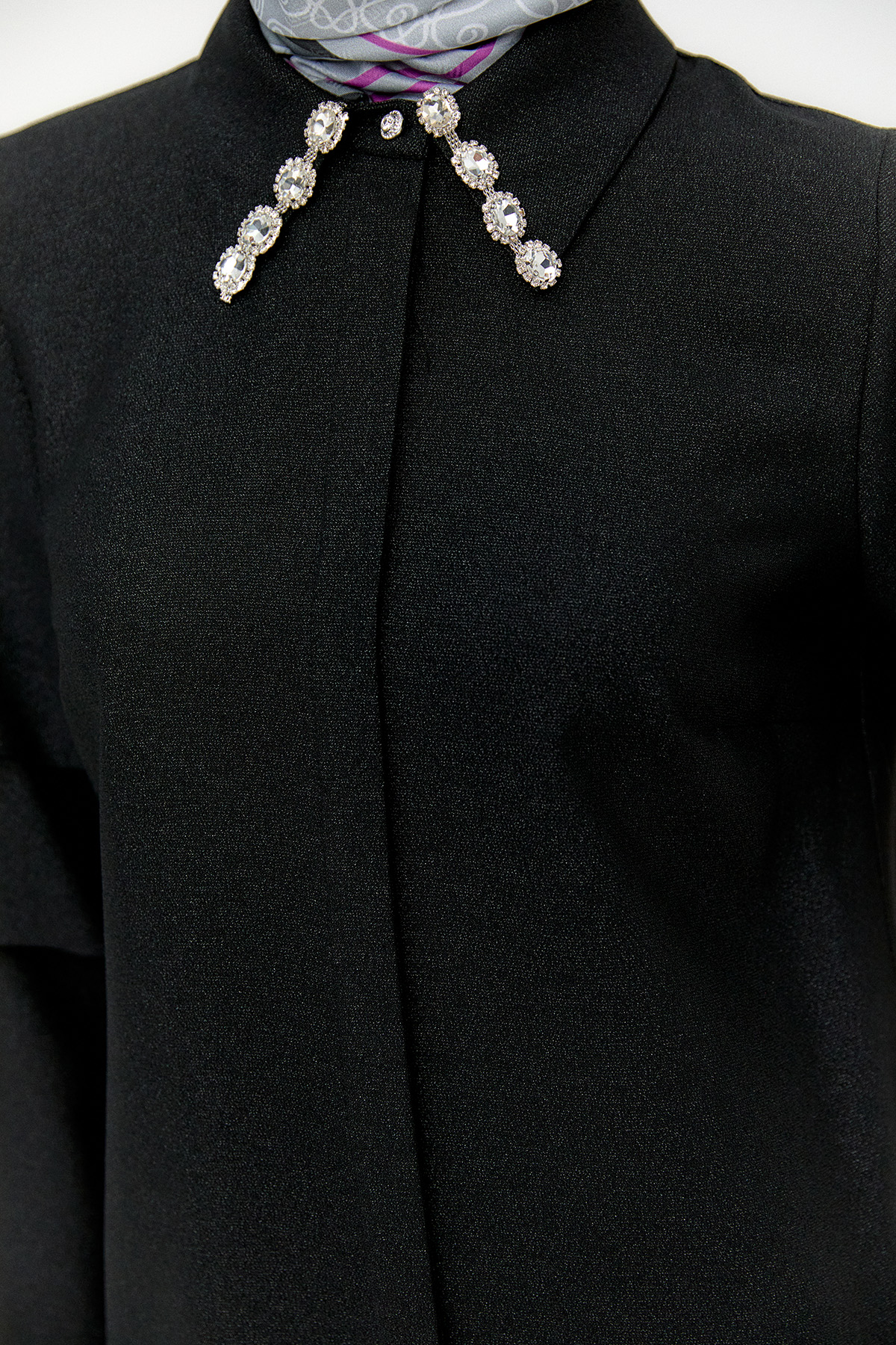 Kolları Volanlı Simli Tunik, Tesettür Giyim