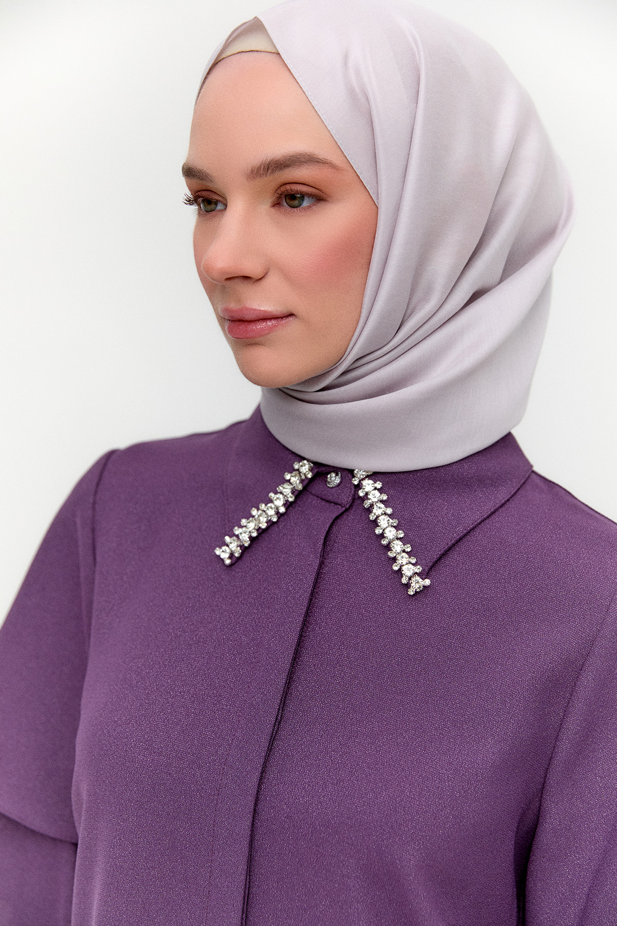 Kolları Volanlı Simli Tunik, Tesettür Giyim