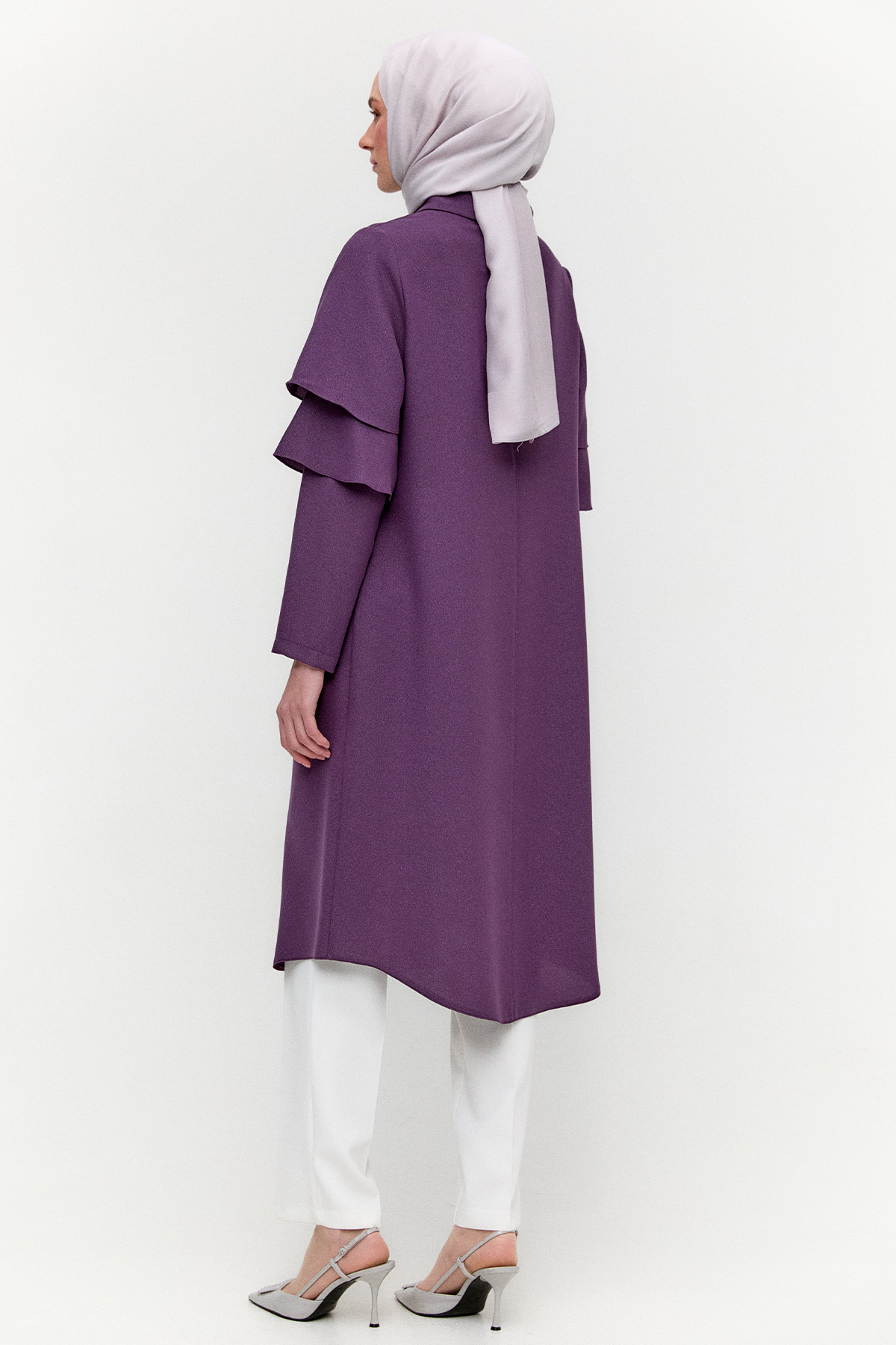 Kolları Volanlı Simli Tunik, Tesettür Giyim