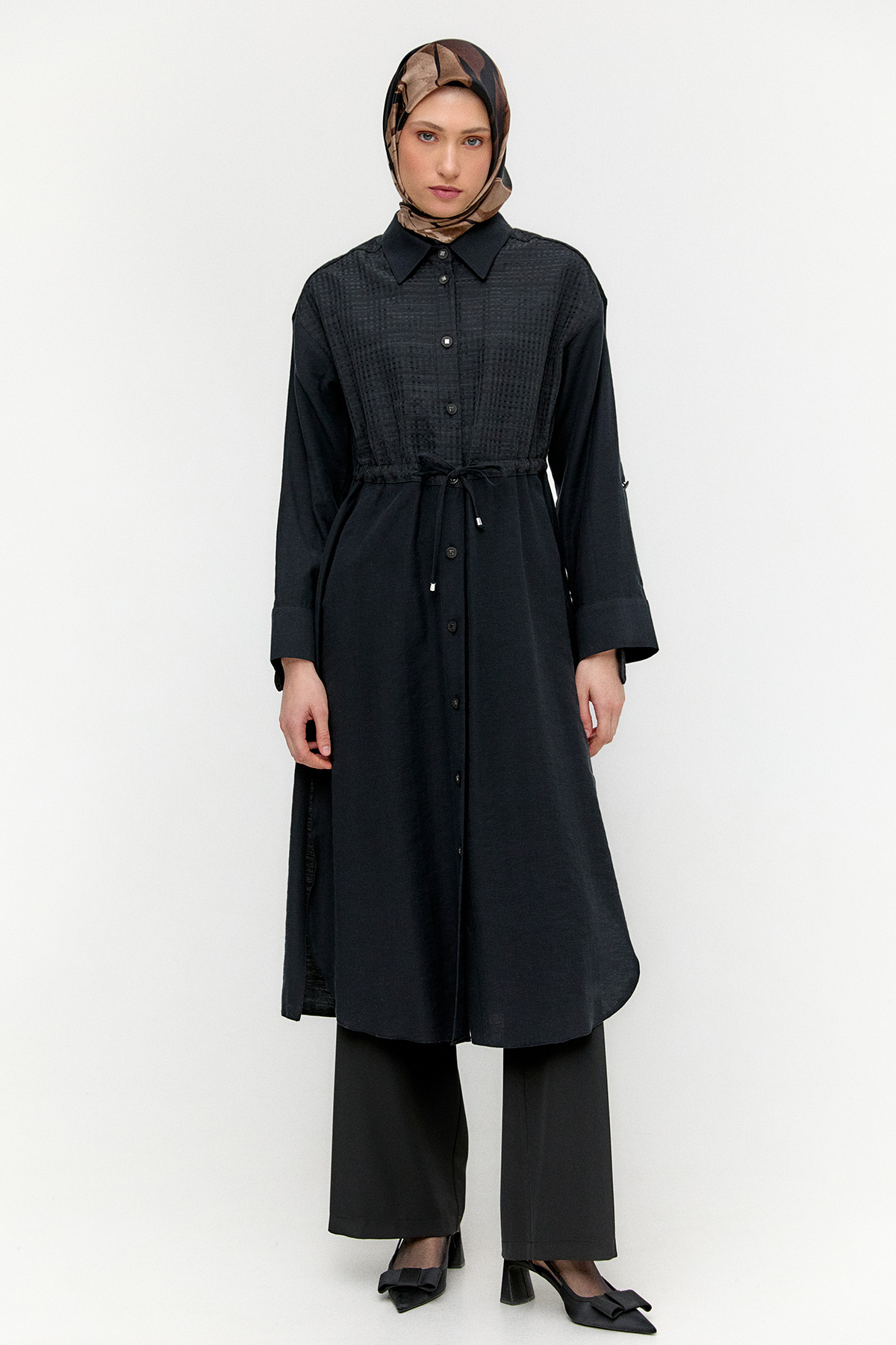 Pamuklu Keten Görünümlü Tunik, Tesettür Giyim