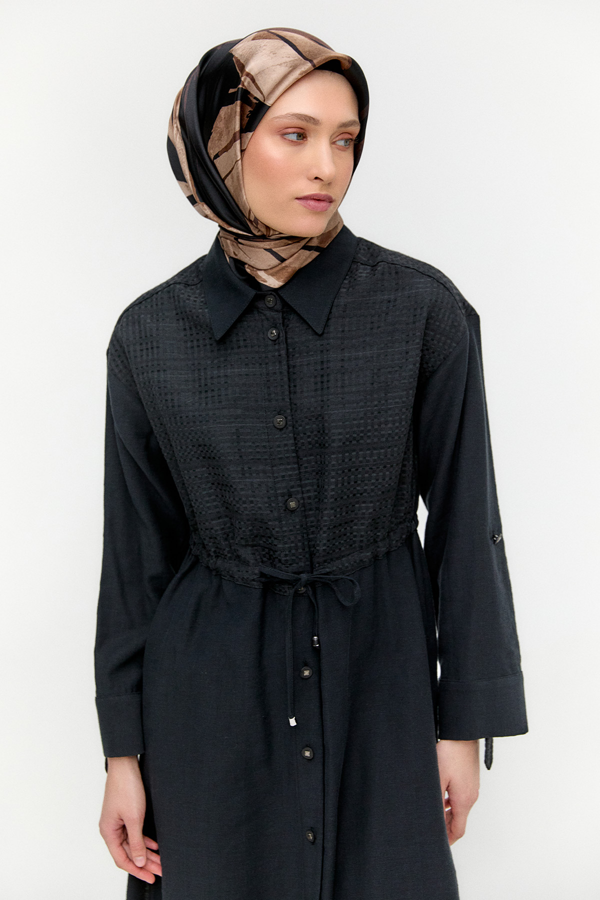 Pamuklu Keten Görünümlü Tunik, Tesettür Giyim