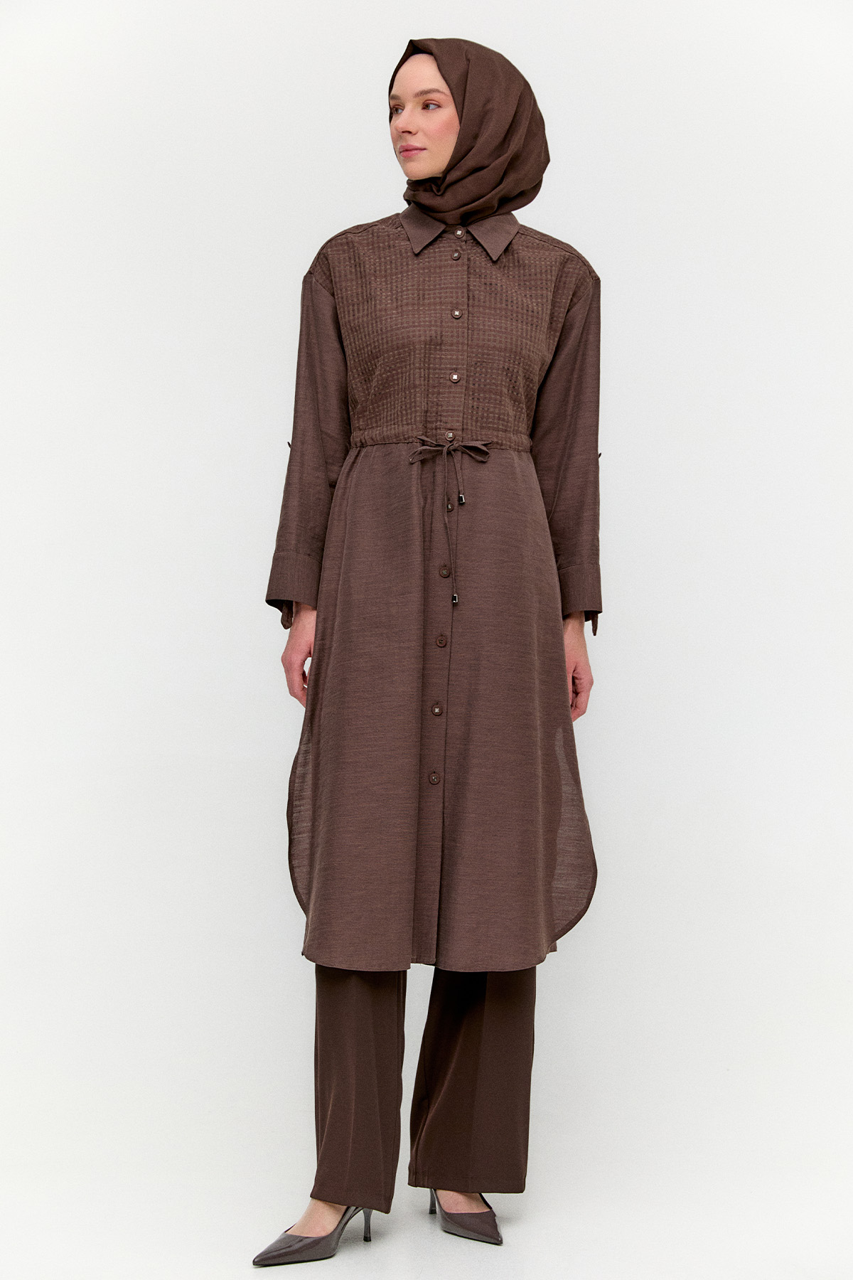 Pamuklu Keten Görünümlü Tunik, Tesettür Giyim